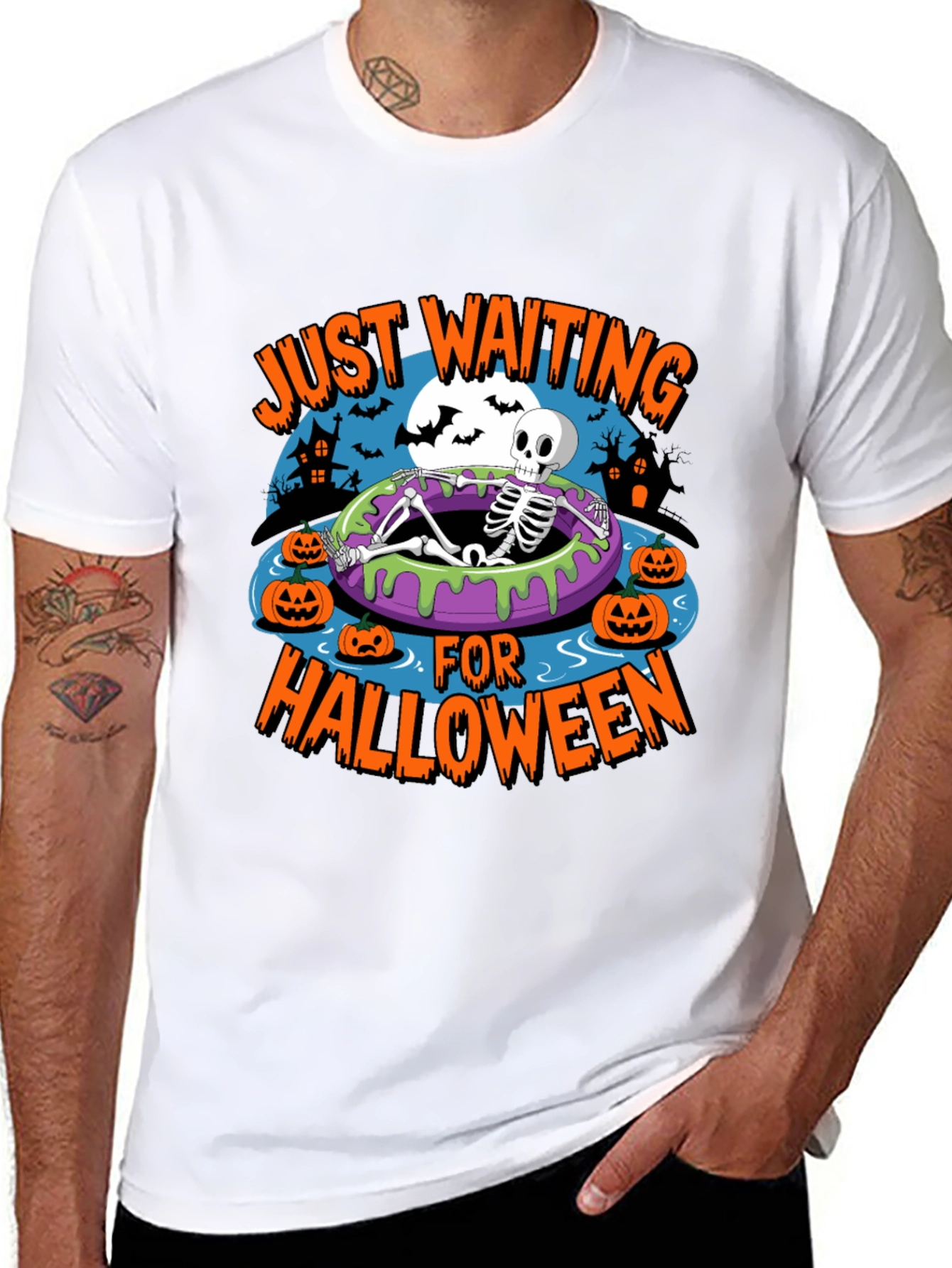 Halloween Skeleton T-Shirt - Just Waiting
