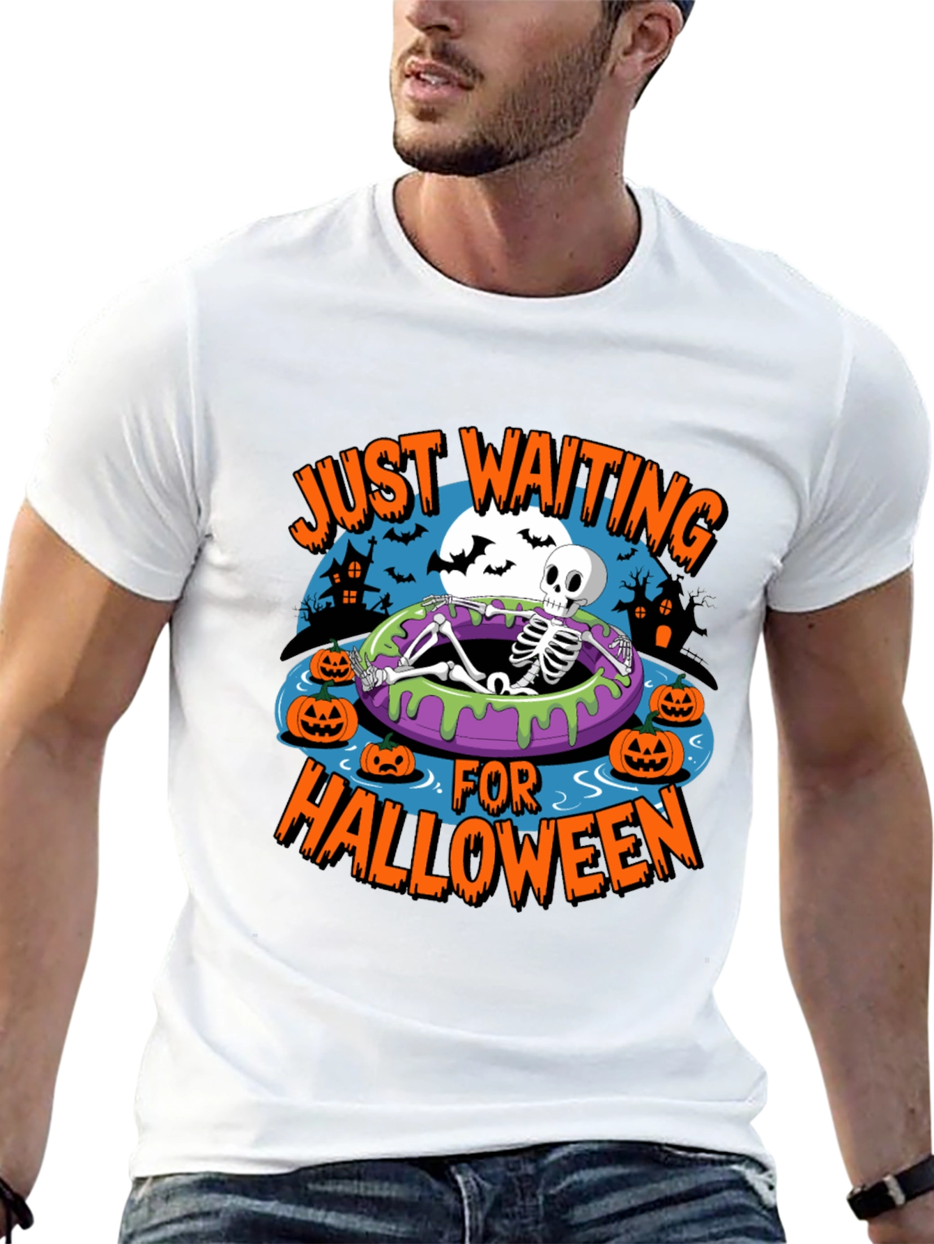 Halloween Skeleton T-Shirt - Just Waiting
