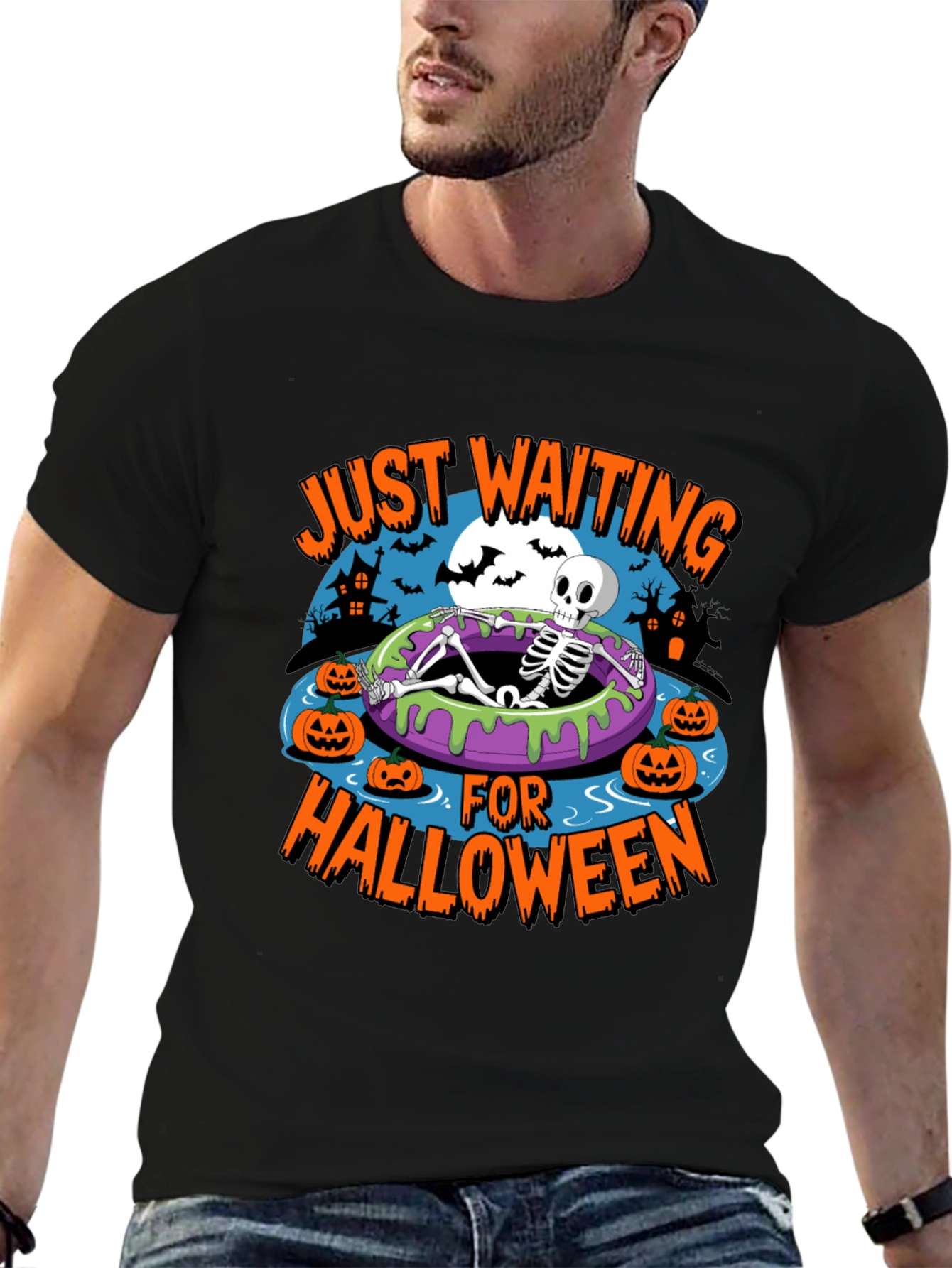 Halloween Skeleton T-Shirt - Just Waiting