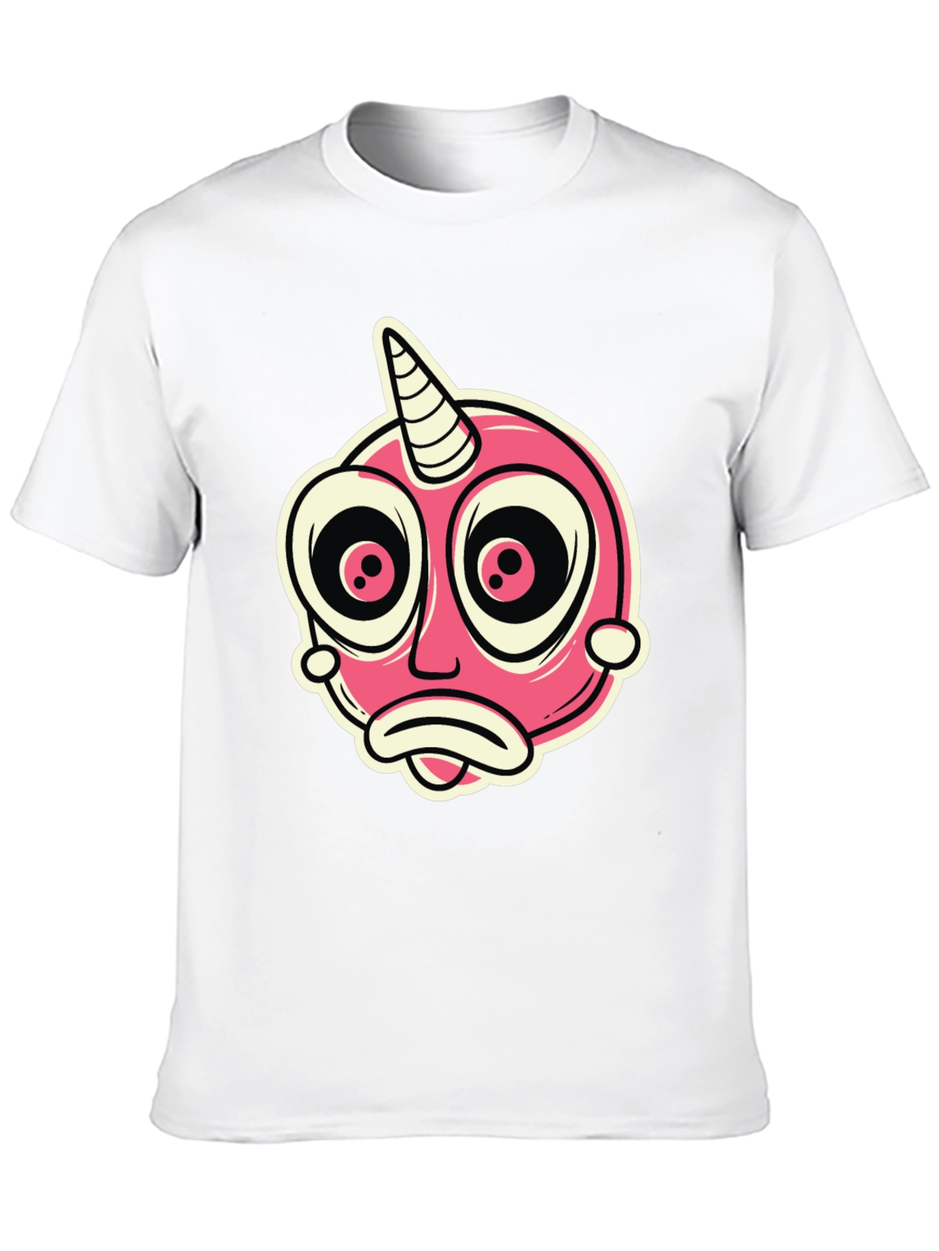 Cartoon Unicorn Creature Graphic Black T-Shirt