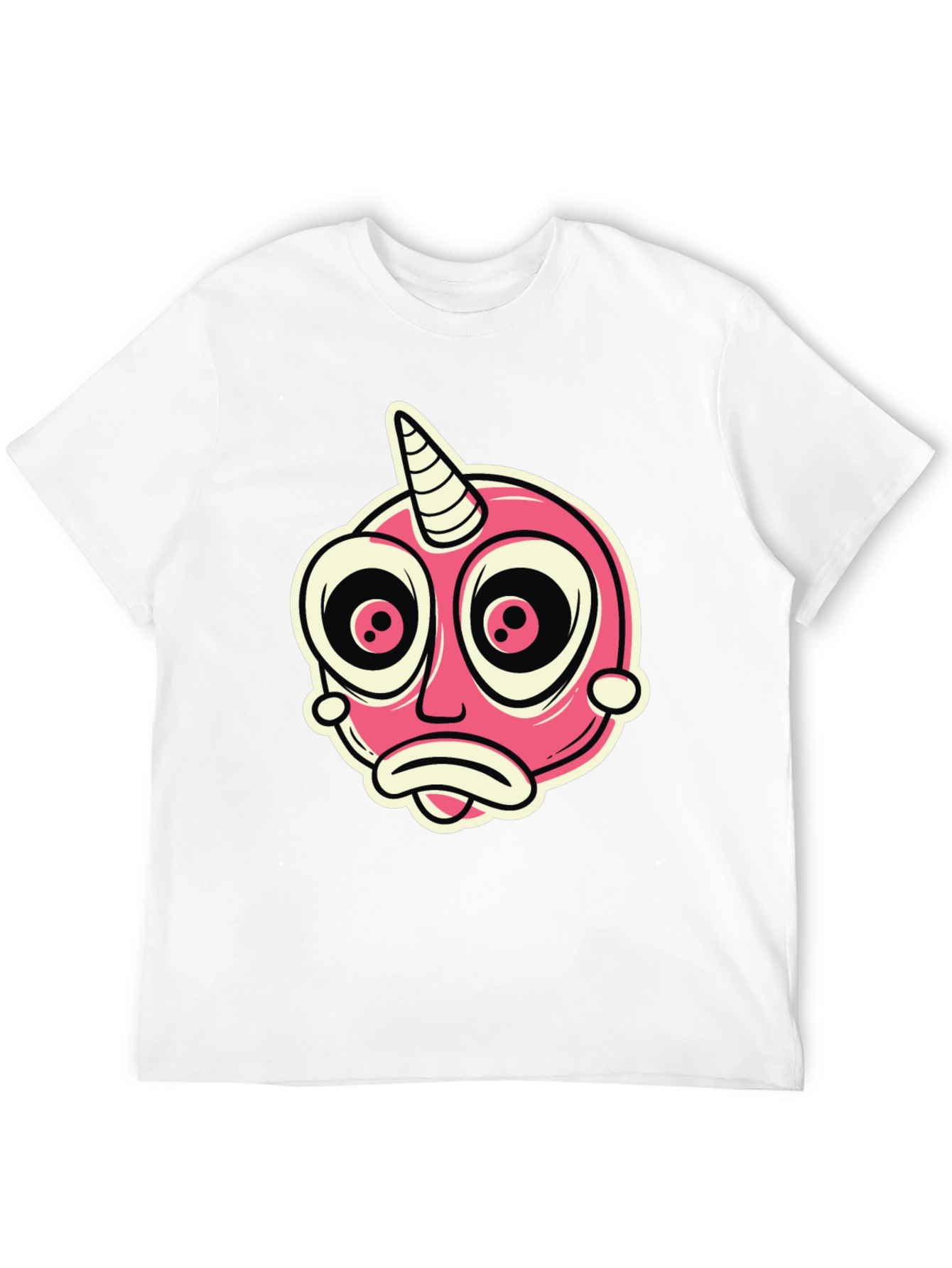 Cartoon Unicorn Creature Graphic Black T-Shirt