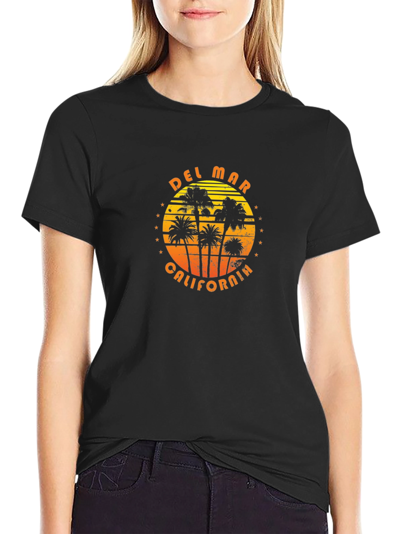 Del Mar California Palm Tree Graphic T-Shirt