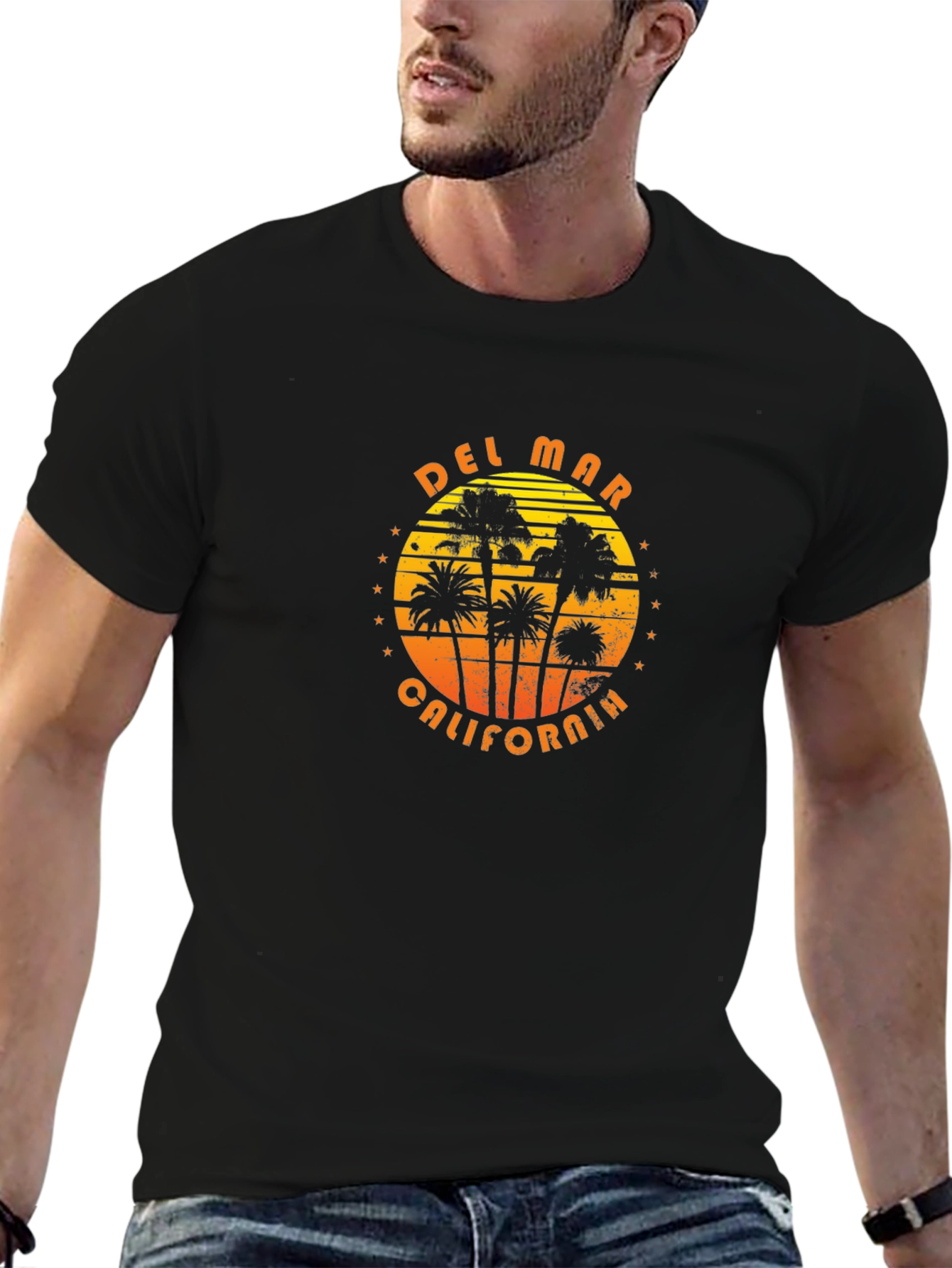 Del Mar California Palm Tree Graphic T-Shirt