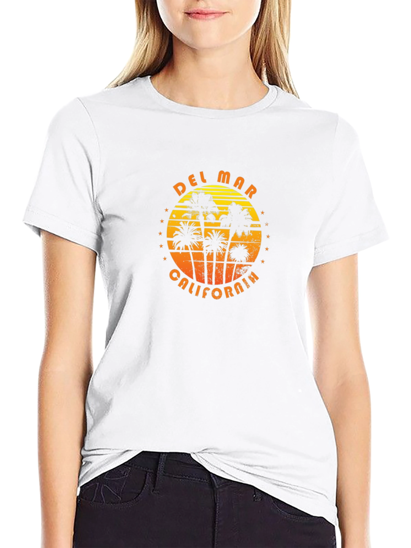Del Mar California Palm Tree Graphic T-Shirt