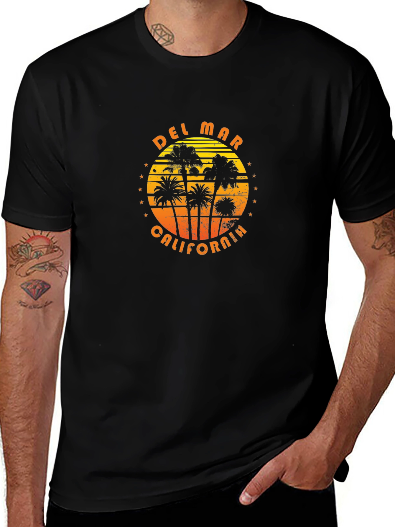 Del Mar California Palm Tree Graphic T-Shirt