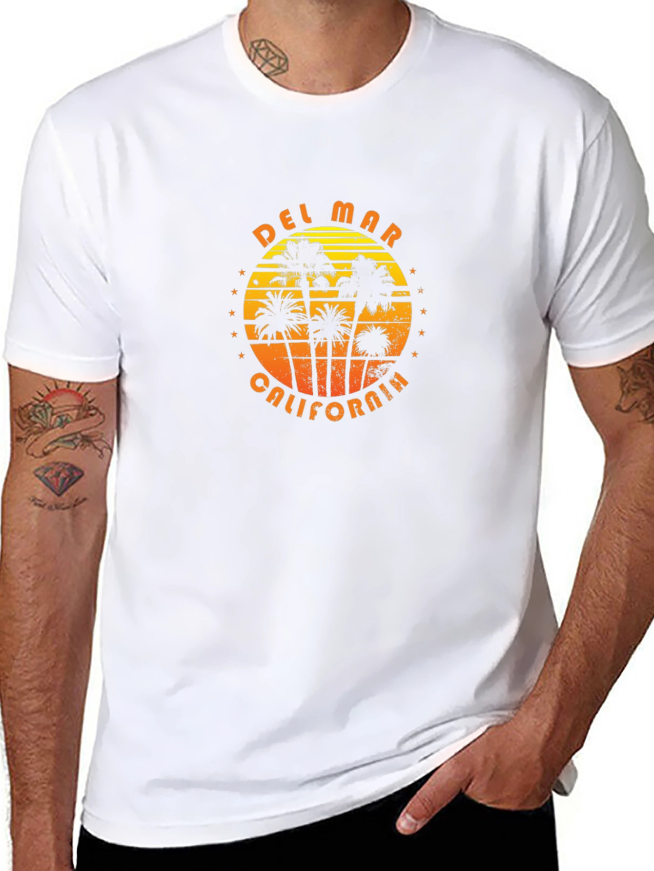 Del Mar California Palm Tree Graphic T-Shirt