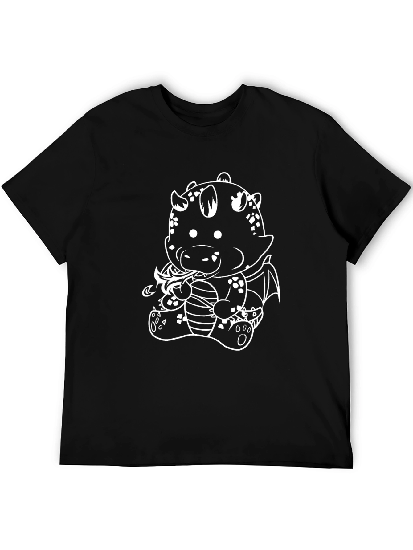 Cute Dragon Graphic Tee - Black Unisex T-Shirt