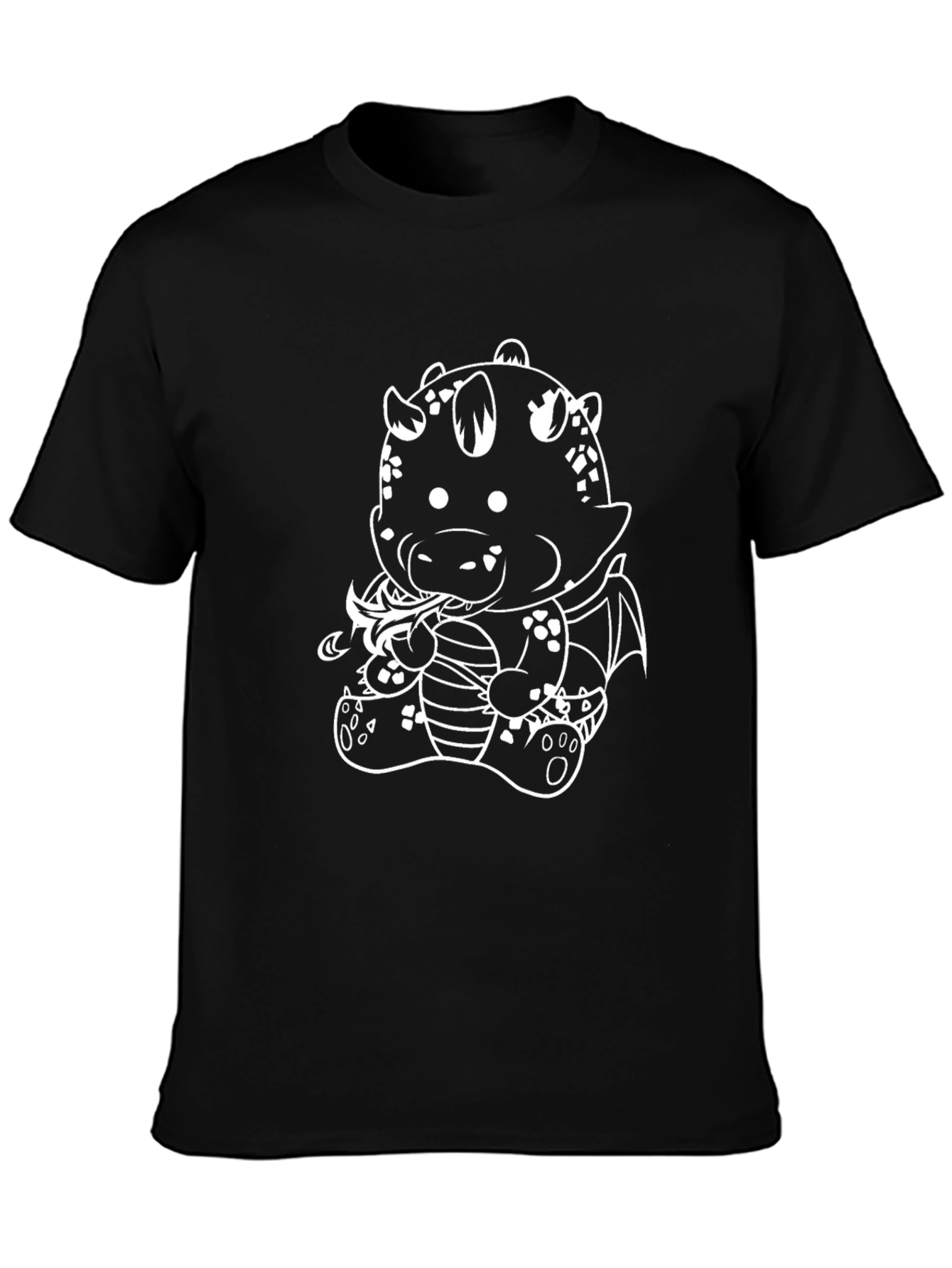 Cute Dragon Graphic Tee - Black Unisex T-Shirt