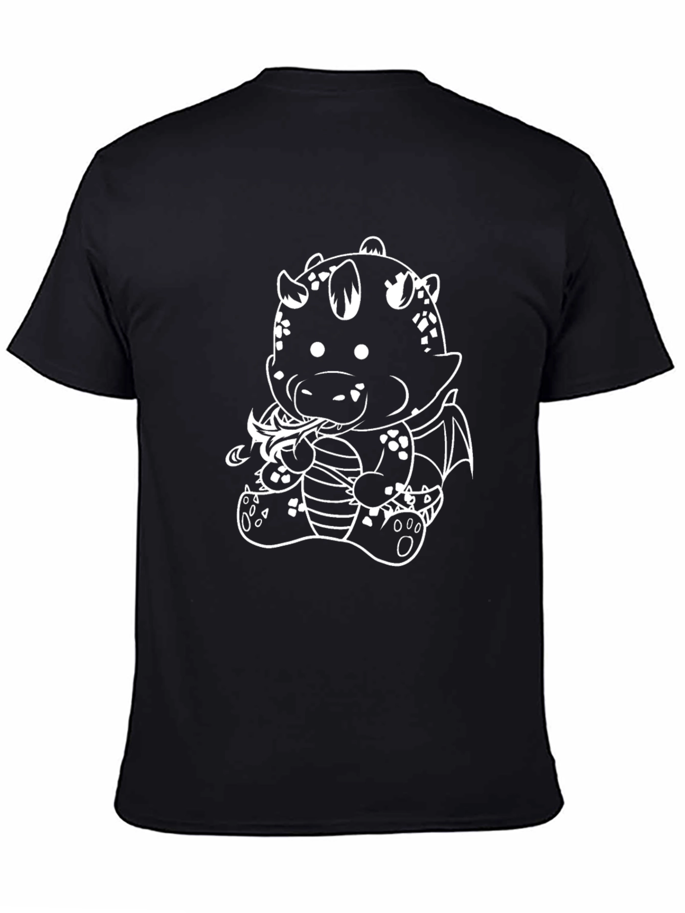Cute Dragon Graphic Tee - Black Unisex T-Shirt