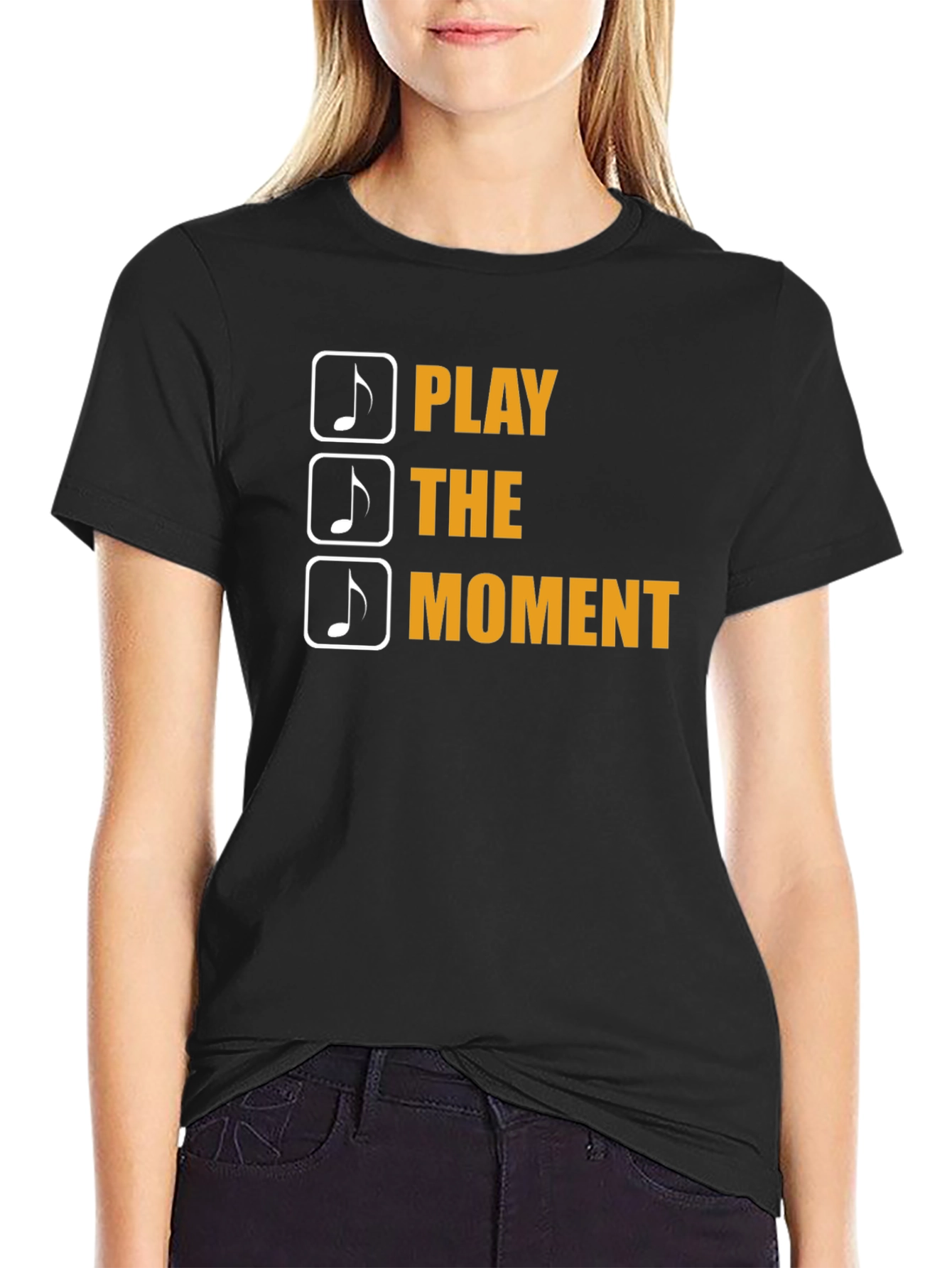 Play the Moment Black Graphic Tee
