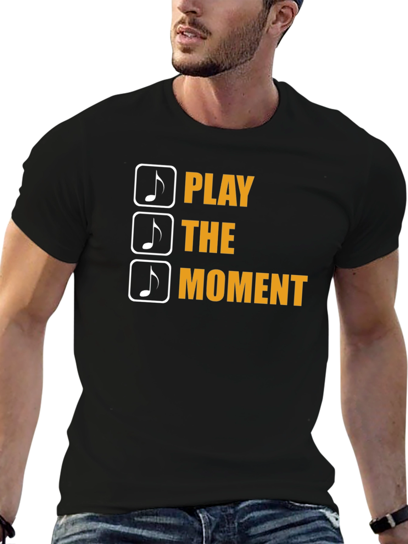 Play the Moment Black Graphic Tee