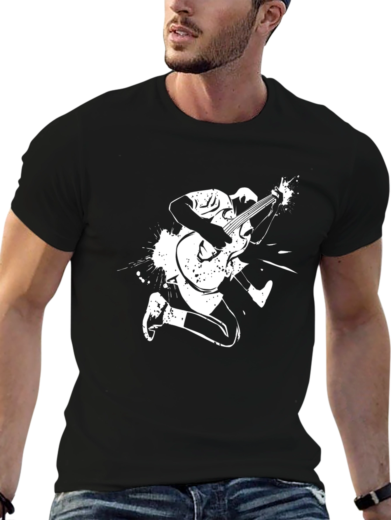 Guitarist Graphic Black T-Shirt