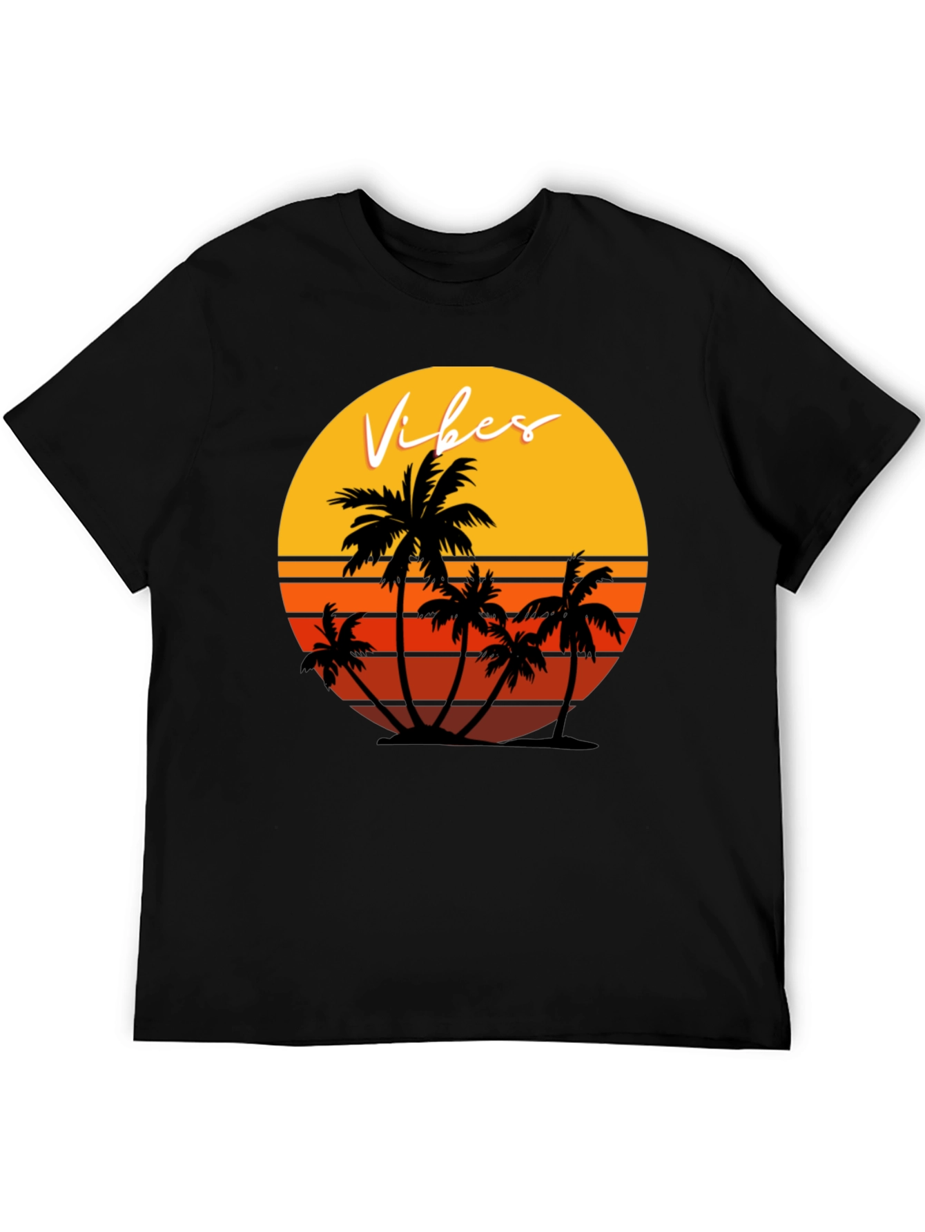 Retro Vibes Palm Tree Graphic T-Shirt