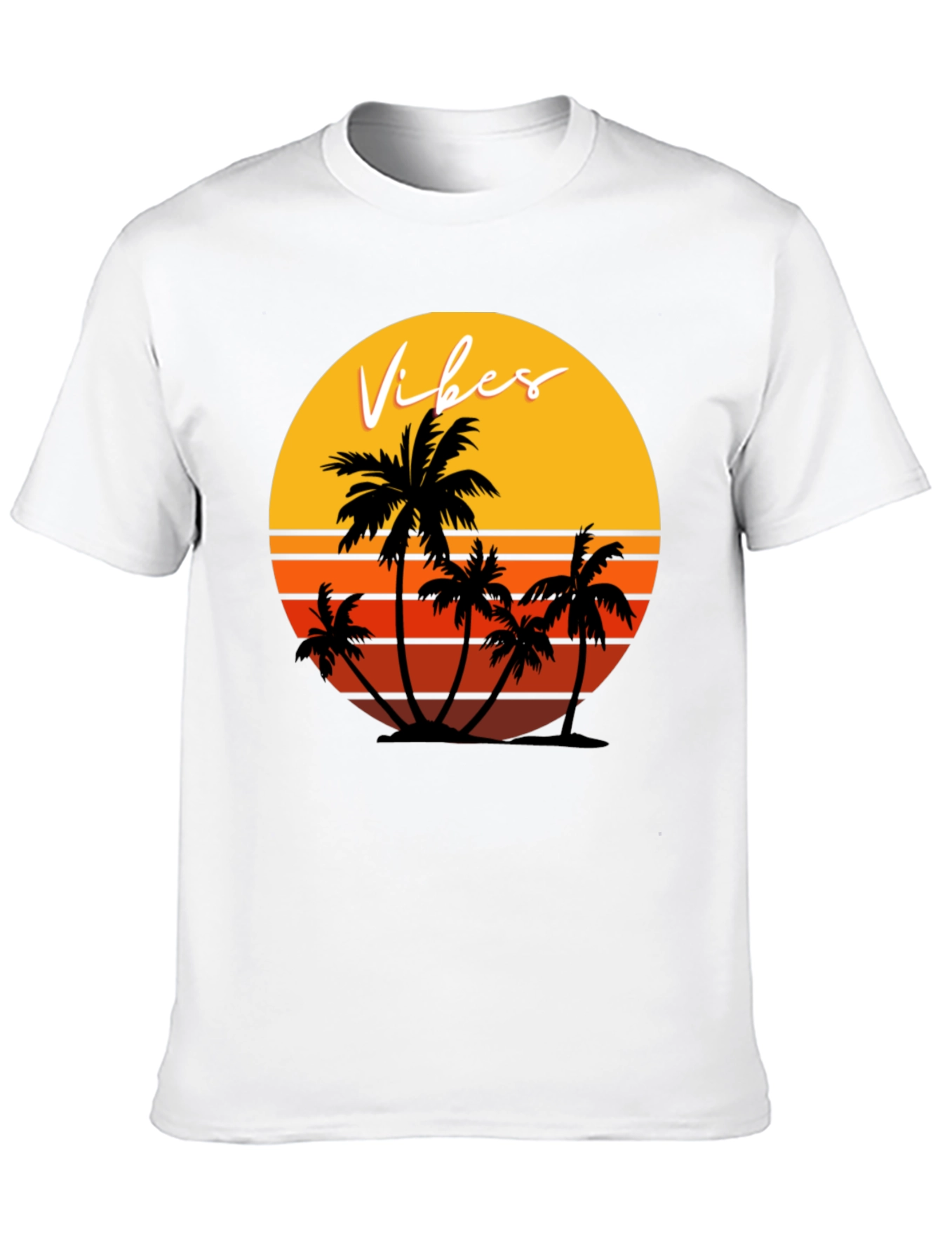 Retro Vibes Palm Tree Graphic T-Shirt