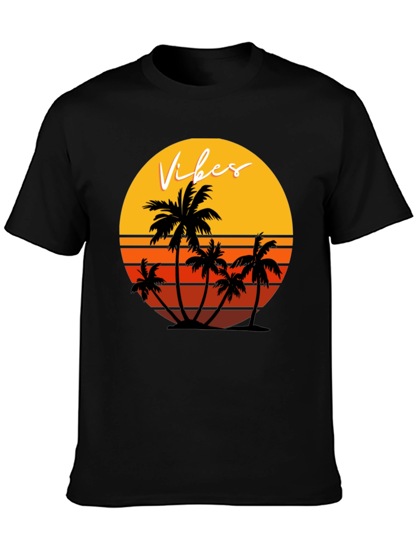 Retro Vibes Palm Tree Graphic T-Shirt