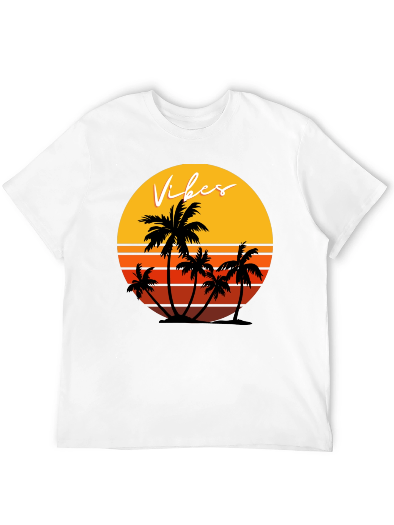 Retro Vibes Palm Tree Graphic T-Shirt