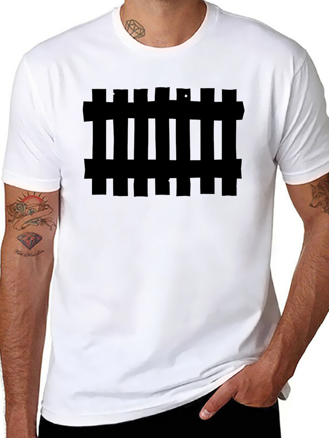 Mens Graphic Tee - Fence Design