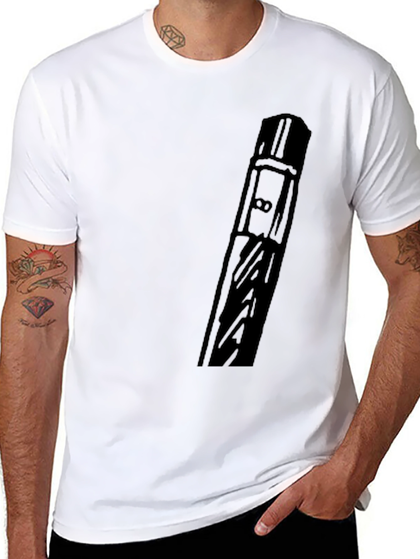 Modern Black Graphic Tee - Abstract Design