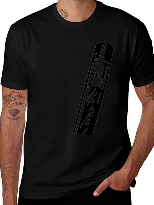 Modern Black Graphic Tee - Abstract Design