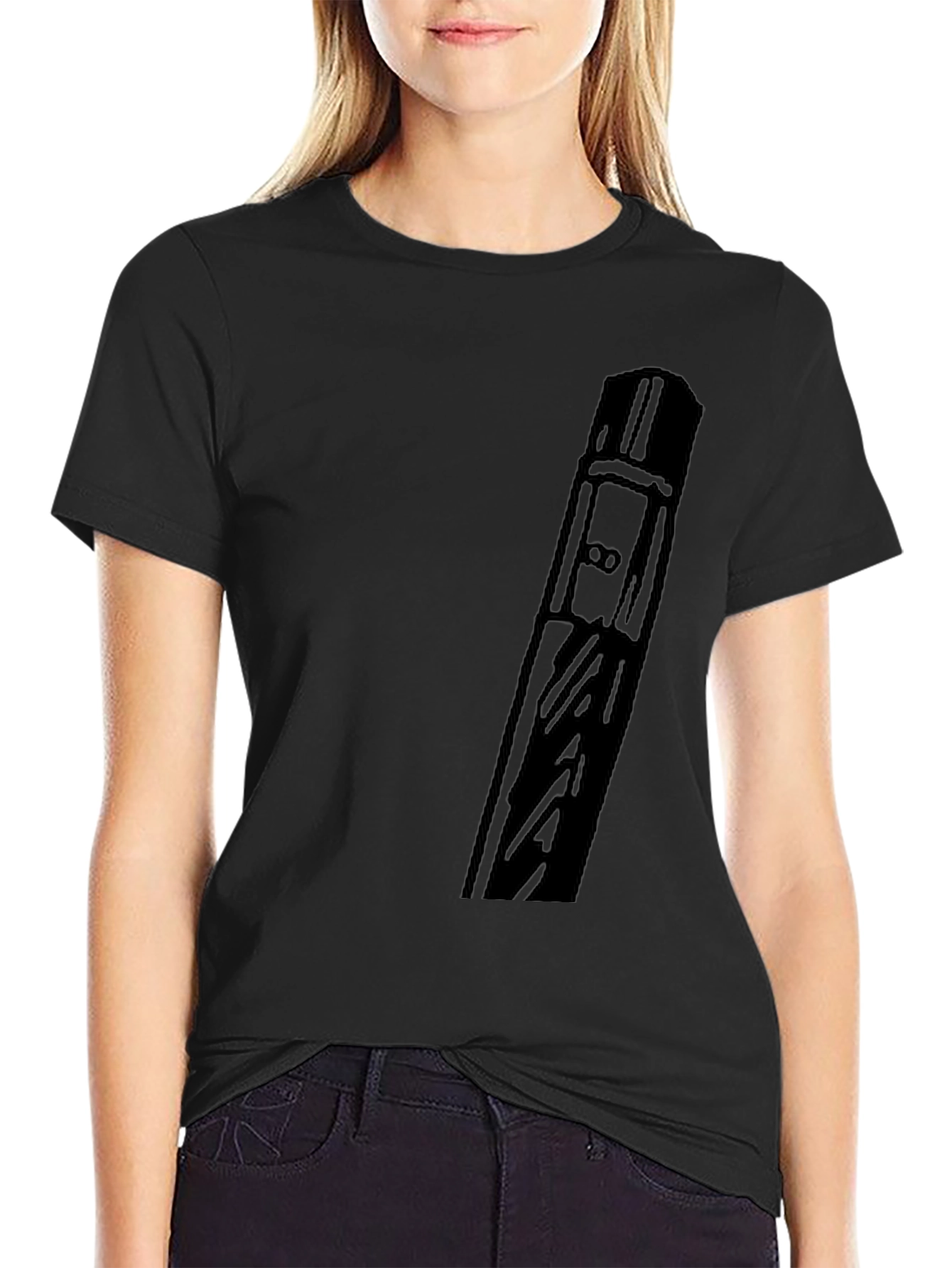 Modern Black Graphic Tee - Abstract Design