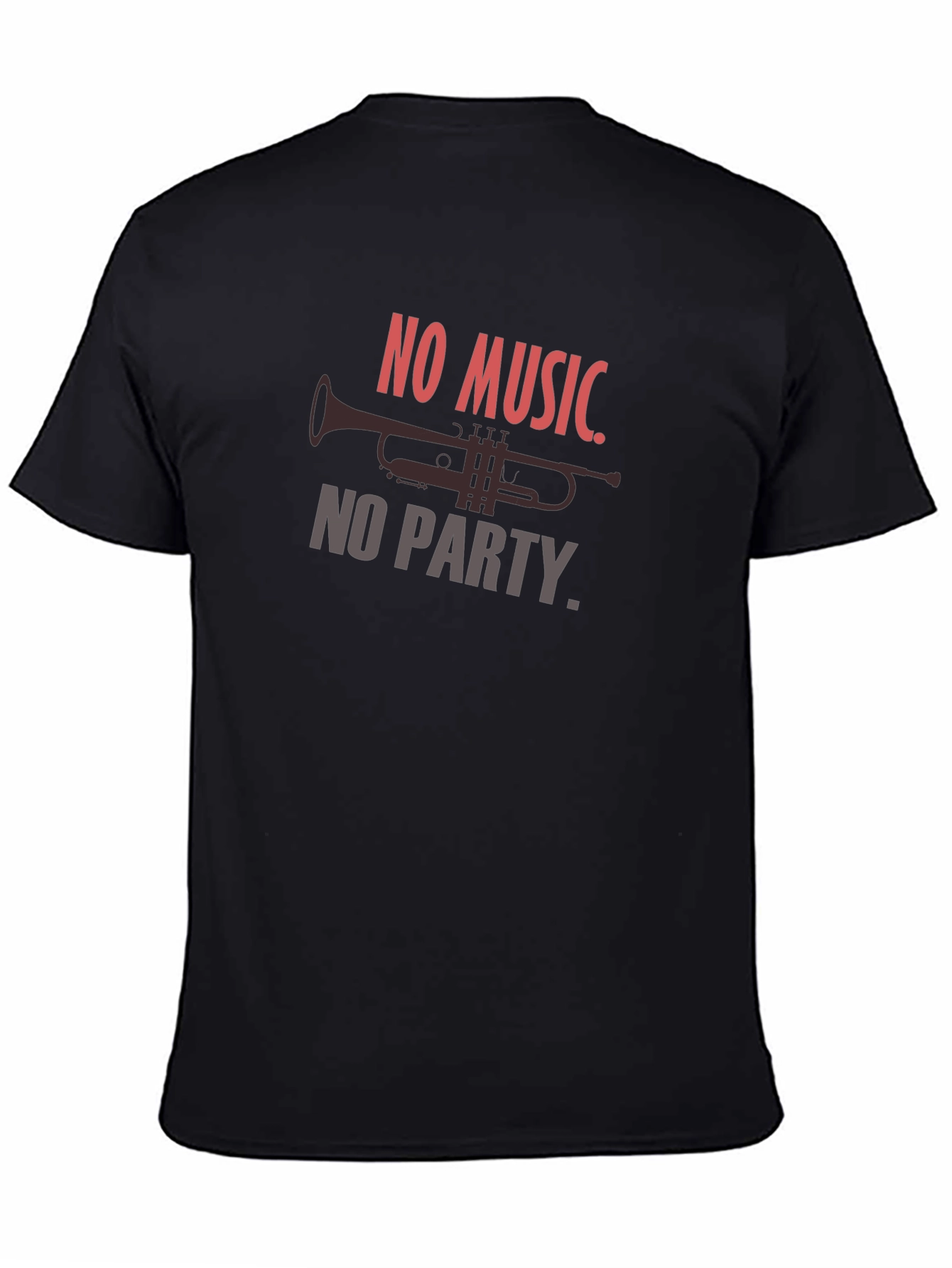 No Music No Party Mens Black T-Shirt