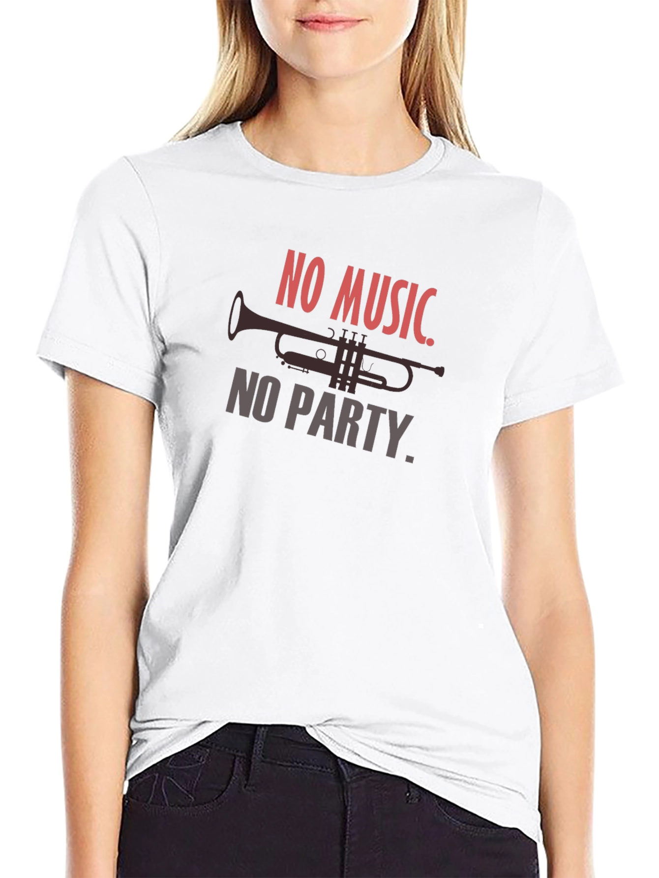 No Music No Party Mens Black T-Shirt