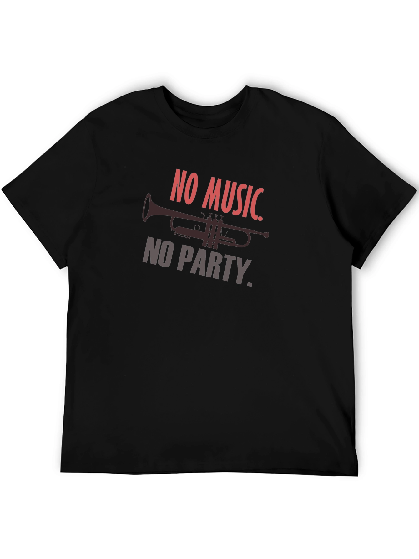 No Music No Party Mens Black T-Shirt