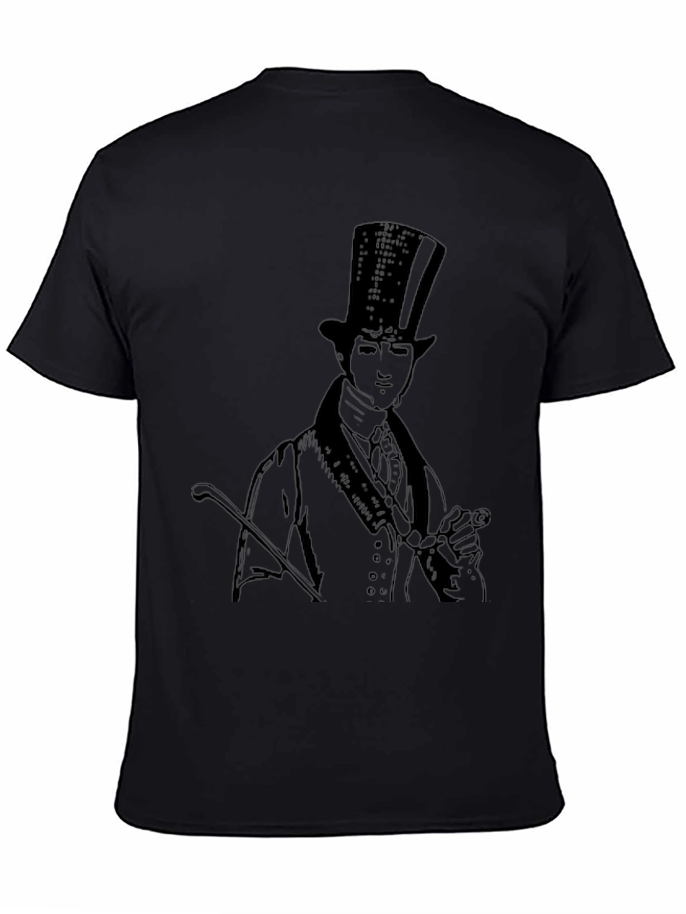 Top Hat Gentleman Graphic Tee - Black