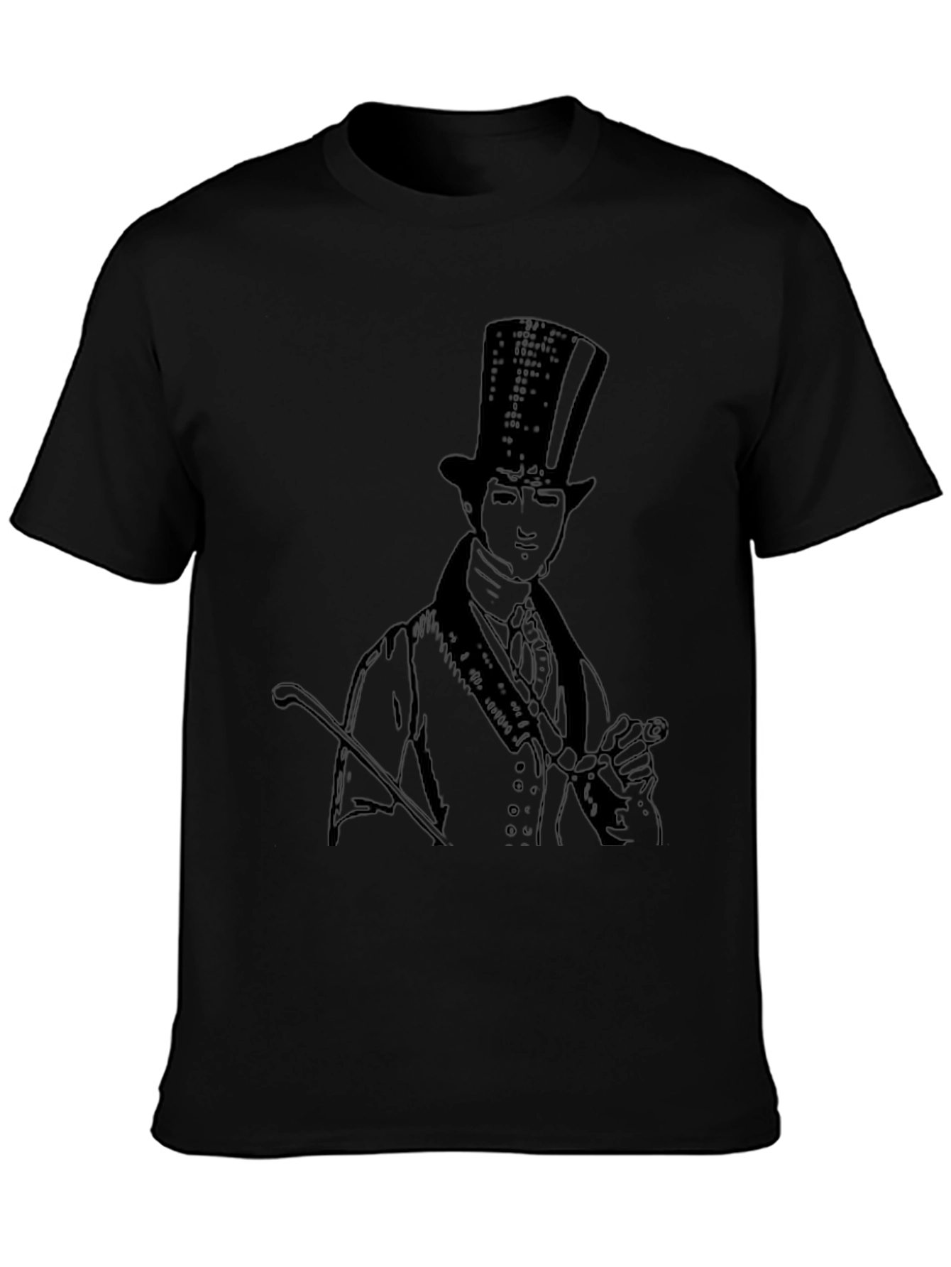 Top Hat Gentleman Graphic Tee - Black