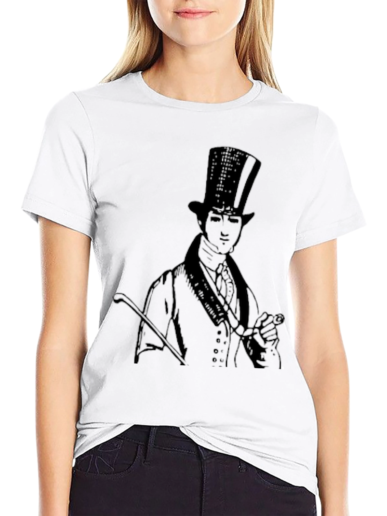 Top Hat Gentleman Graphic Tee - Black