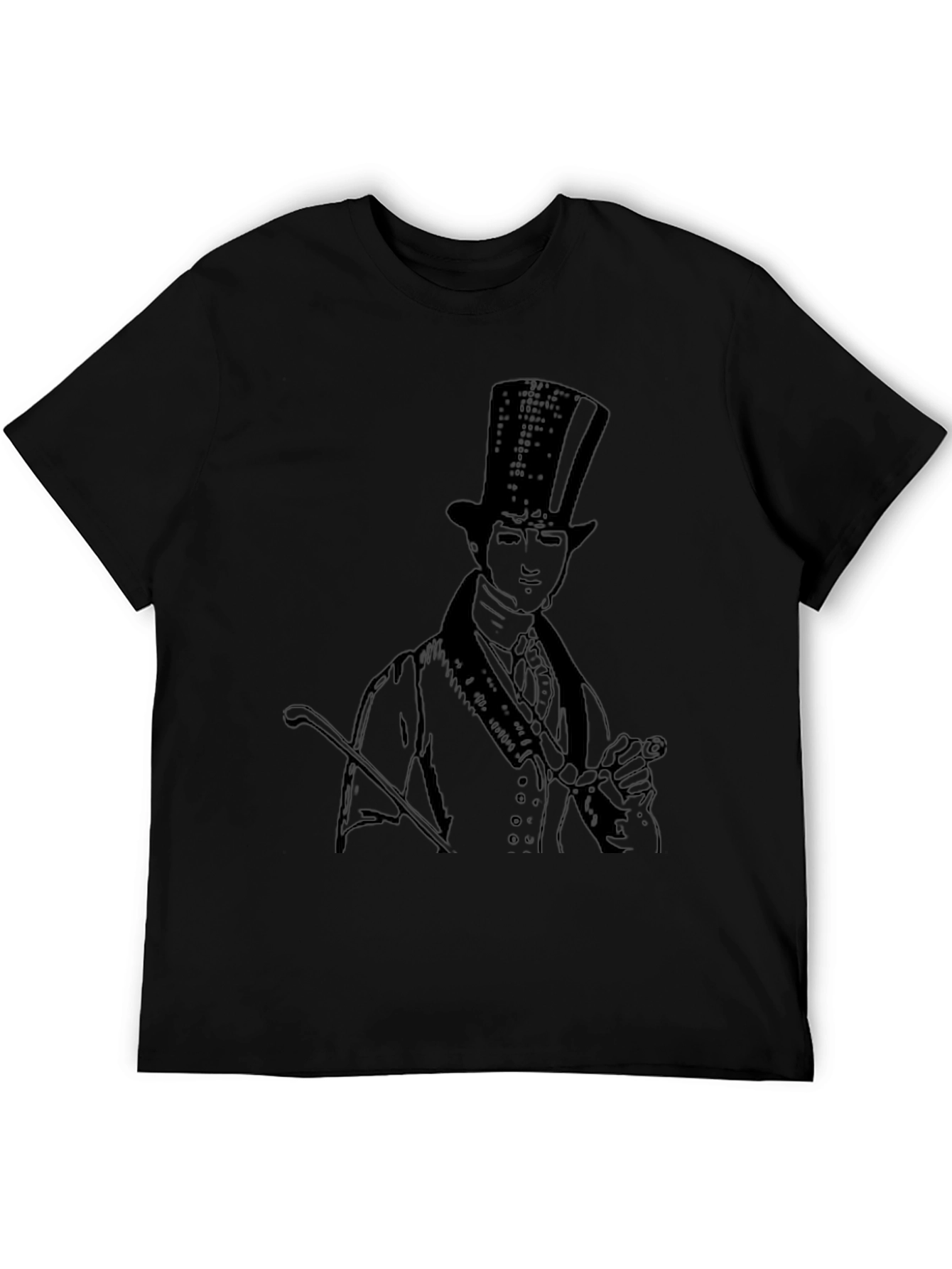 Top Hat Gentleman Graphic Tee - Black