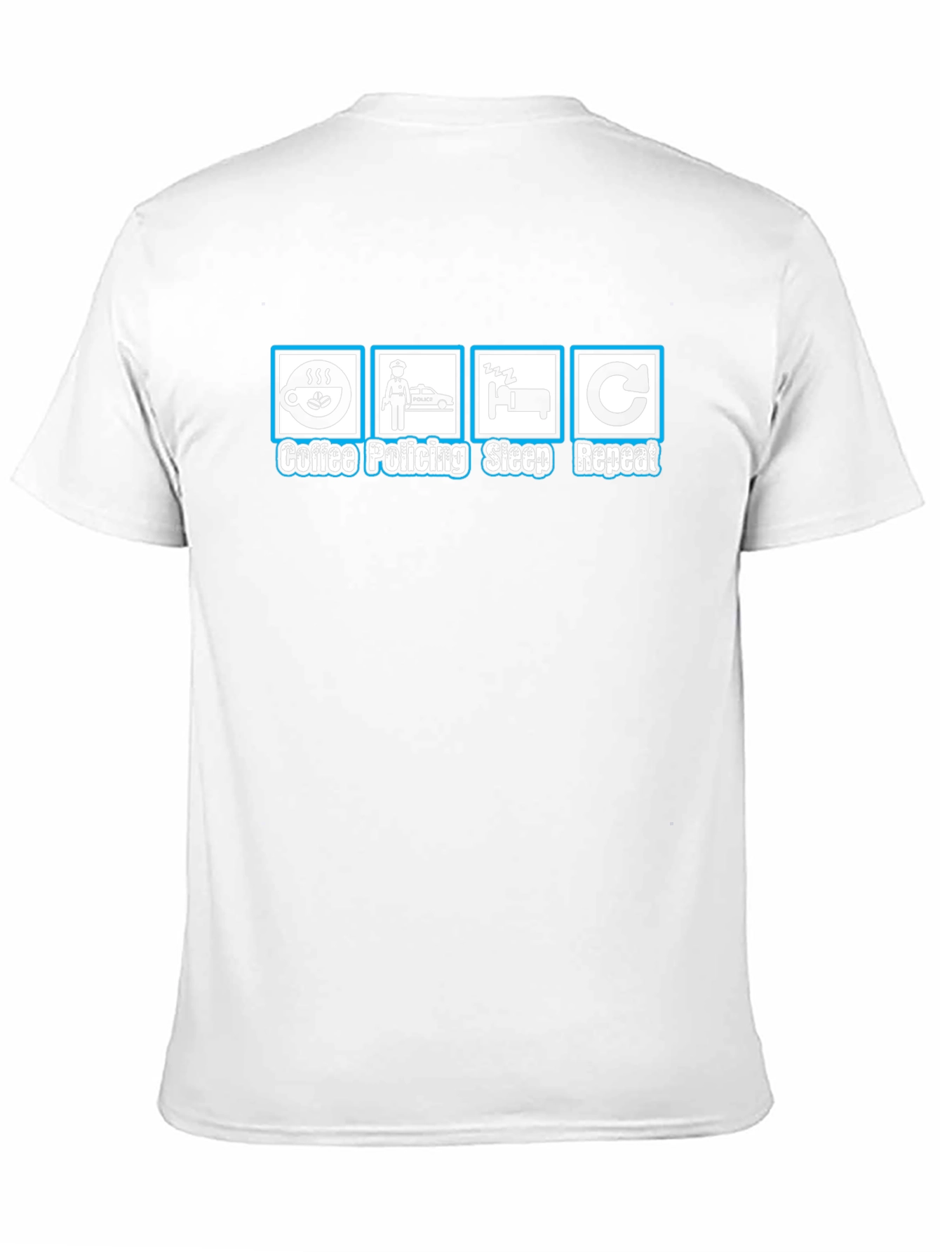 Coffee Policing Sleep Repeat Black T-Shirt