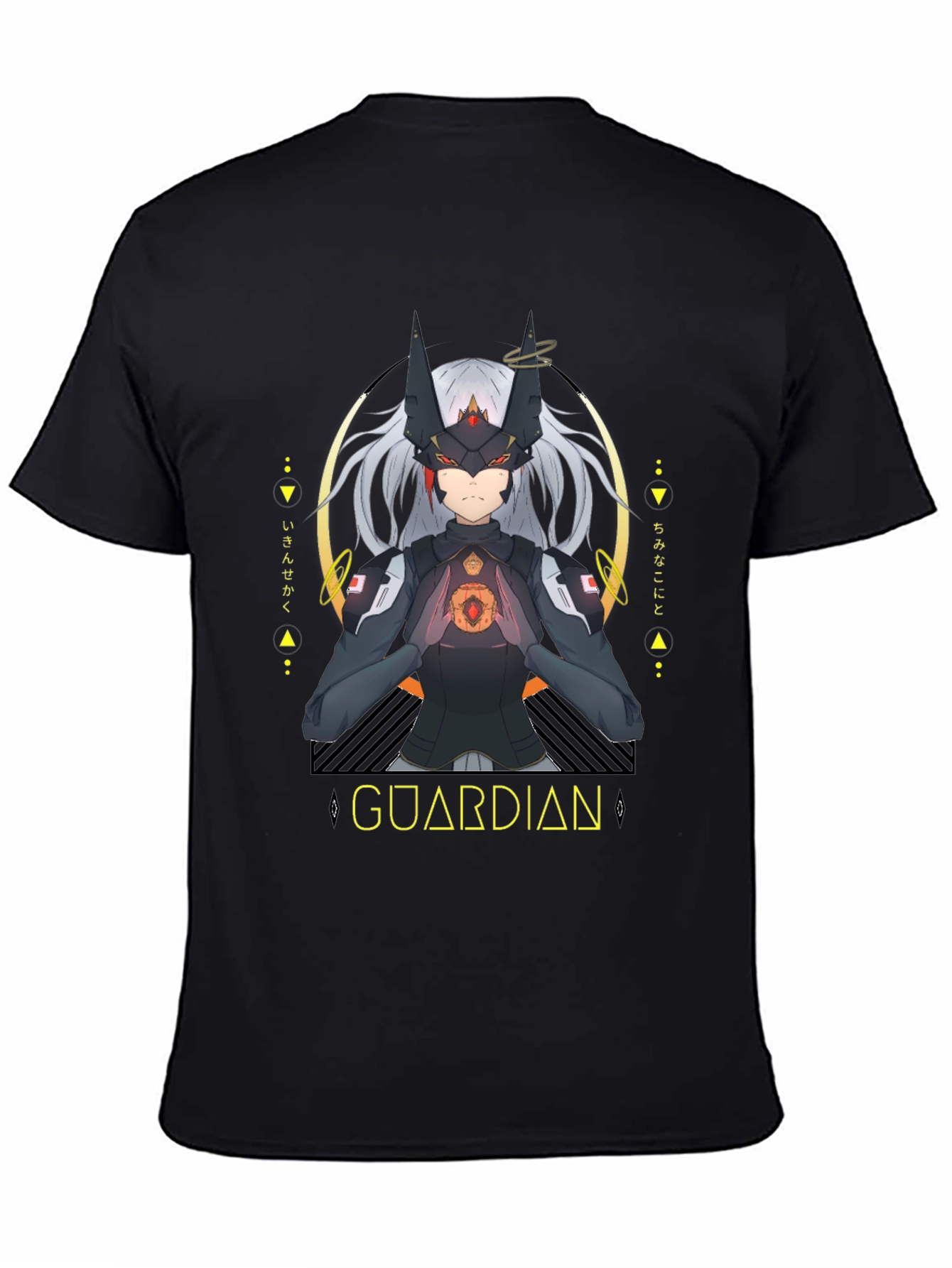 Guardian Anime Graphic Black T-Shirt