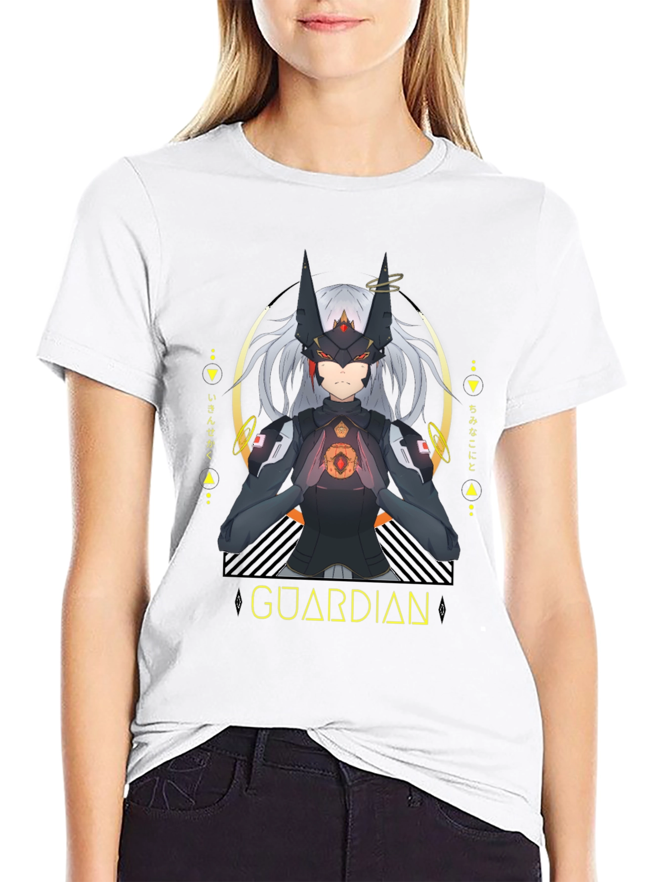 Guardian Anime Graphic Black T-Shirt