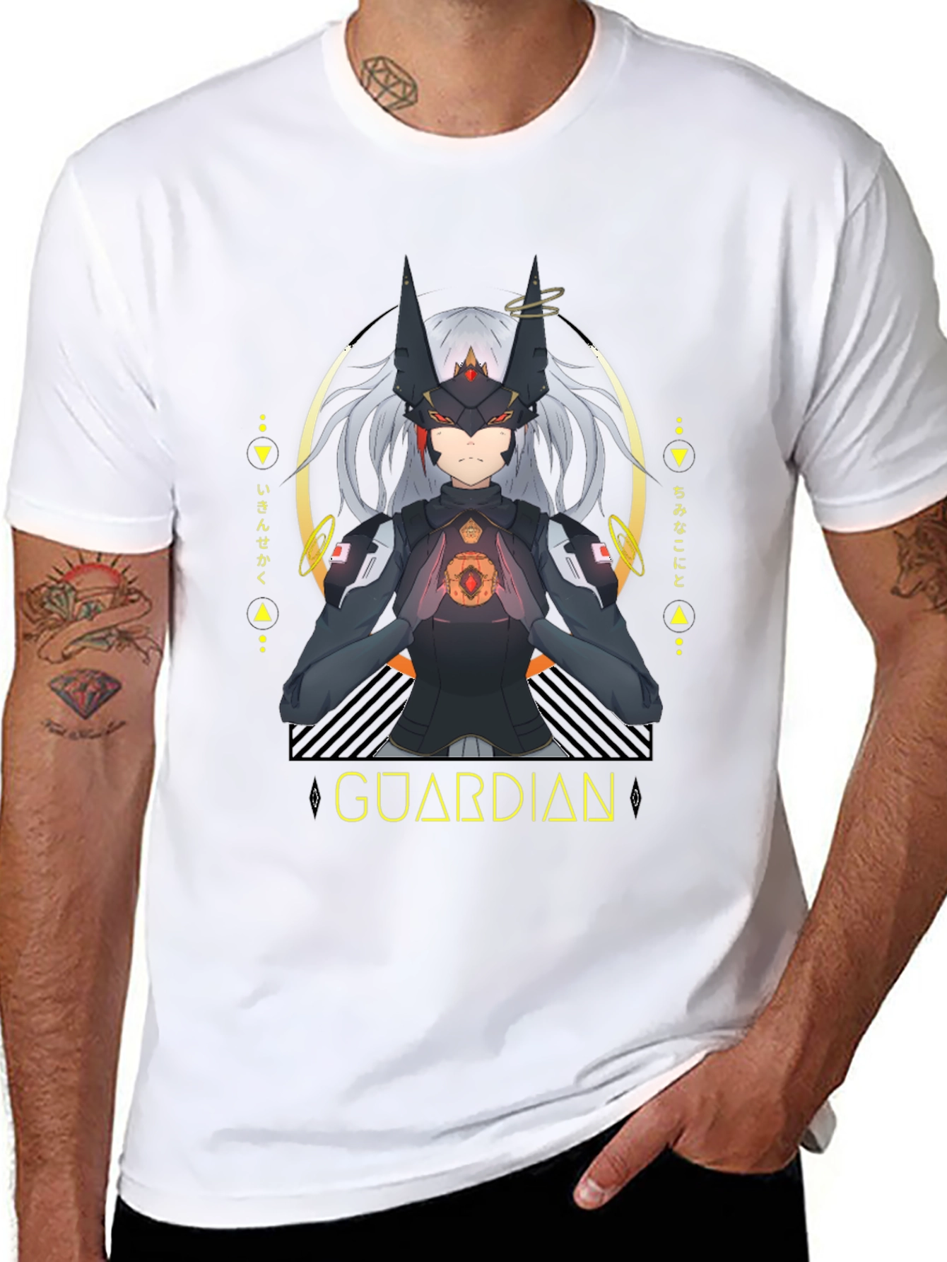 Guardian Anime Graphic Black T-Shirt
