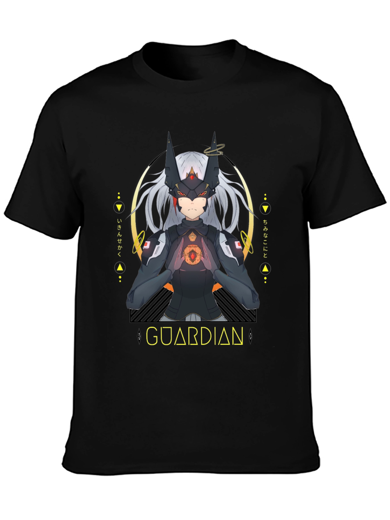Guardian Anime Graphic Black T-Shirt