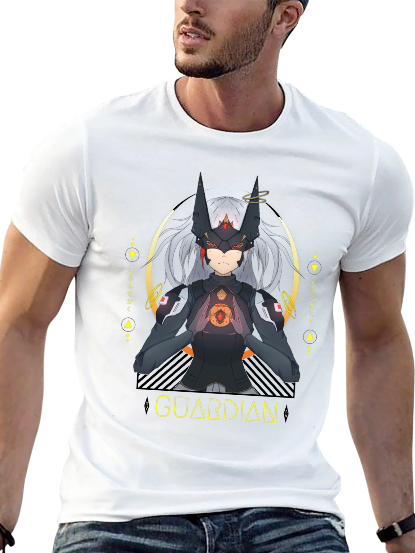 Guardian Anime Graphic Black T-Shirt