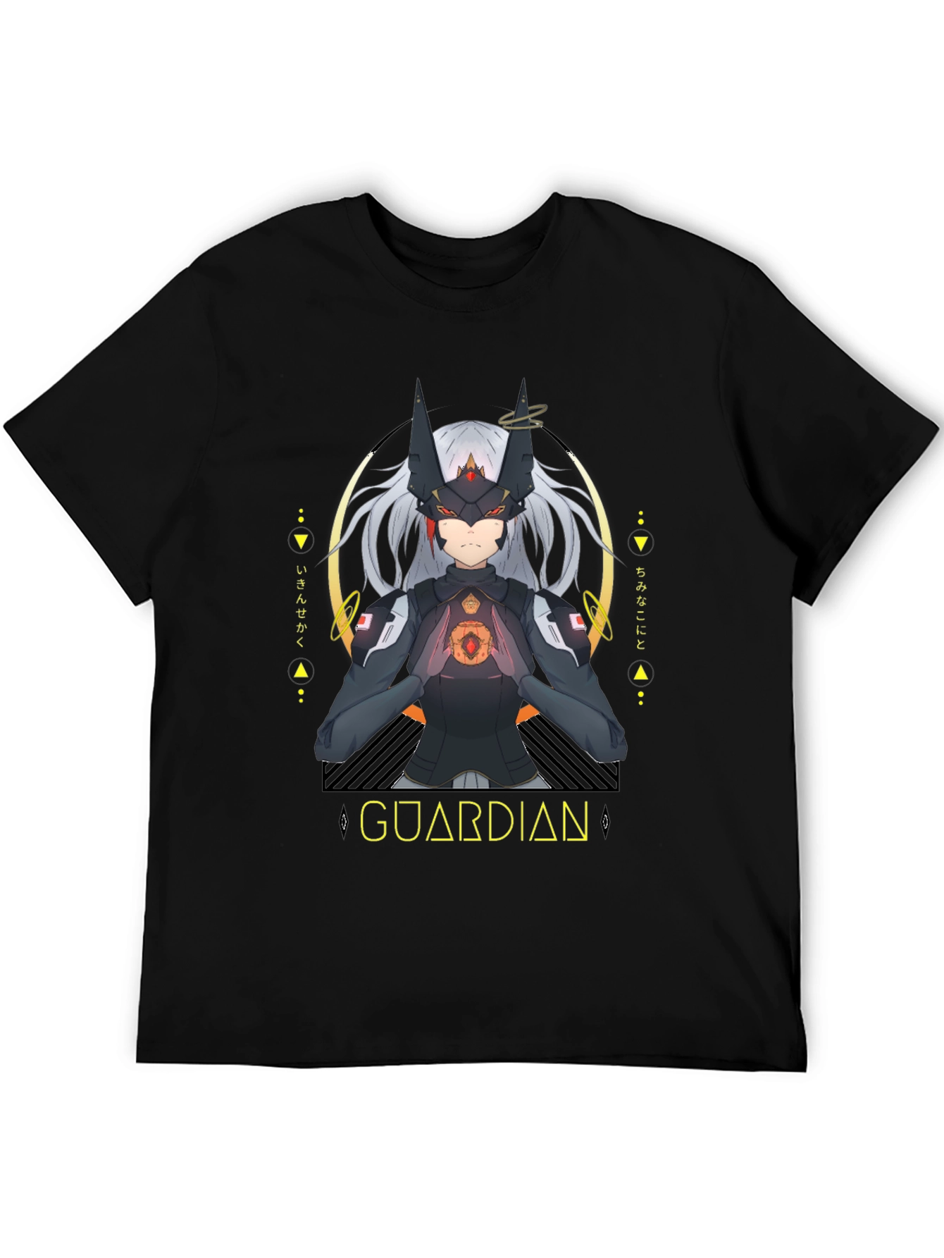 Guardian Anime Graphic Black T-Shirt