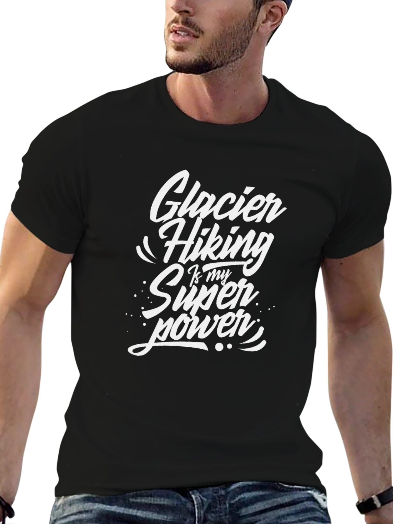 Glacier Hiking Superpower Black T-Shirt