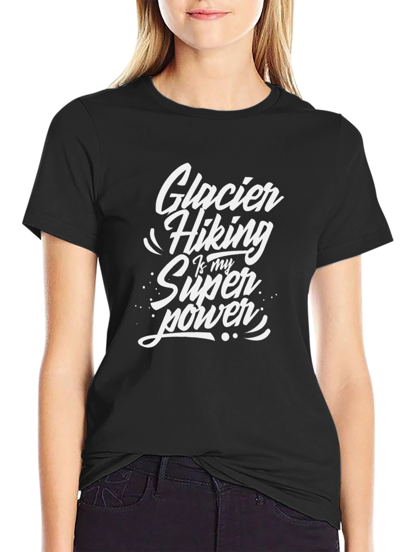 Glacier Hiking Superpower Black T-Shirt