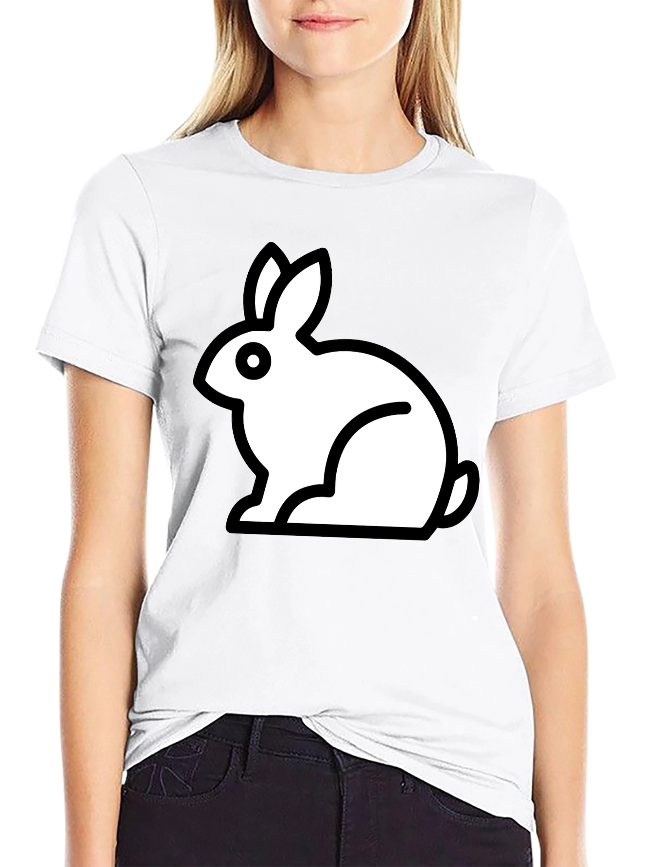 Rabbit Graphic Black T-Shirt