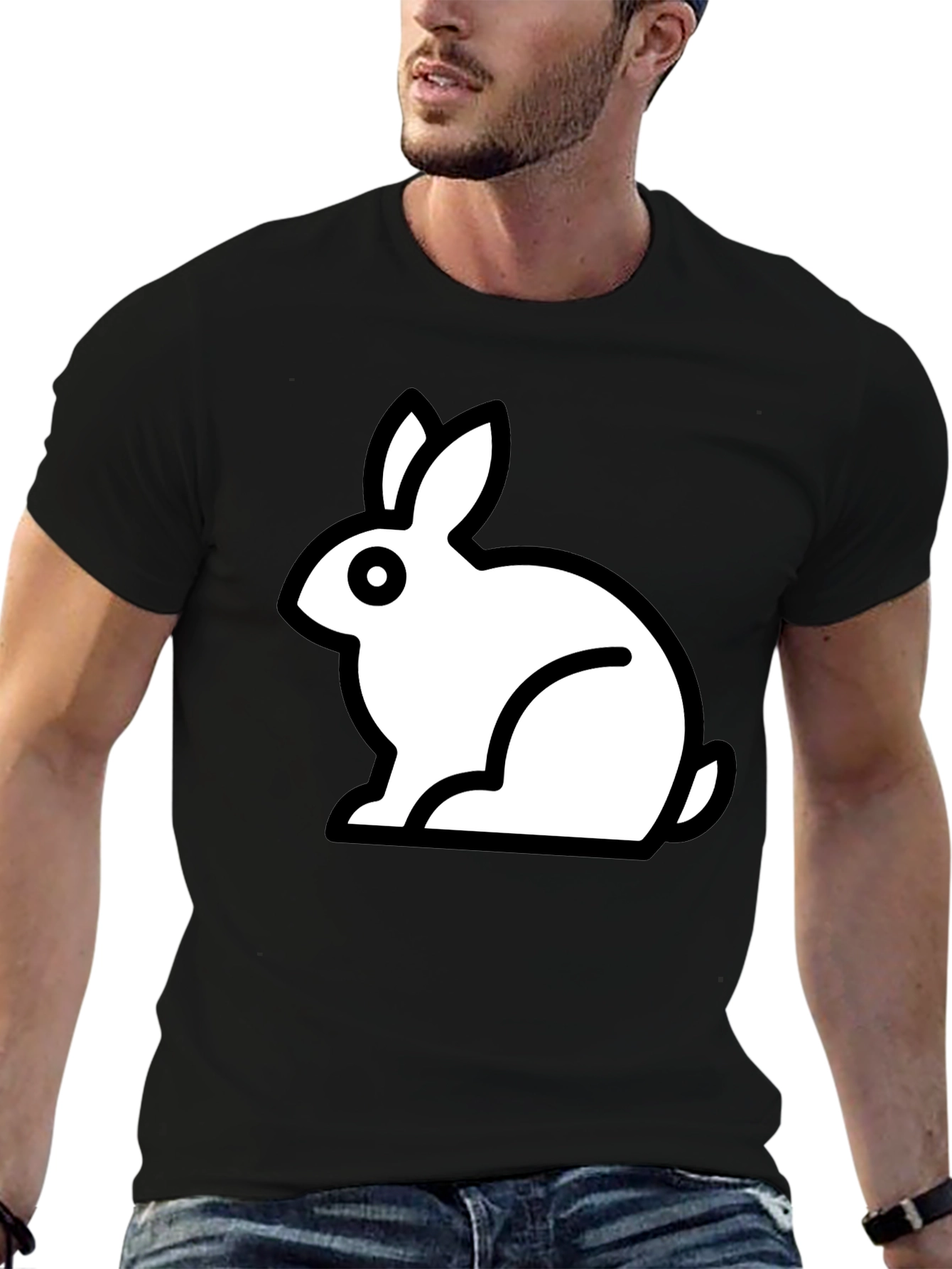 Rabbit Graphic Black T-Shirt