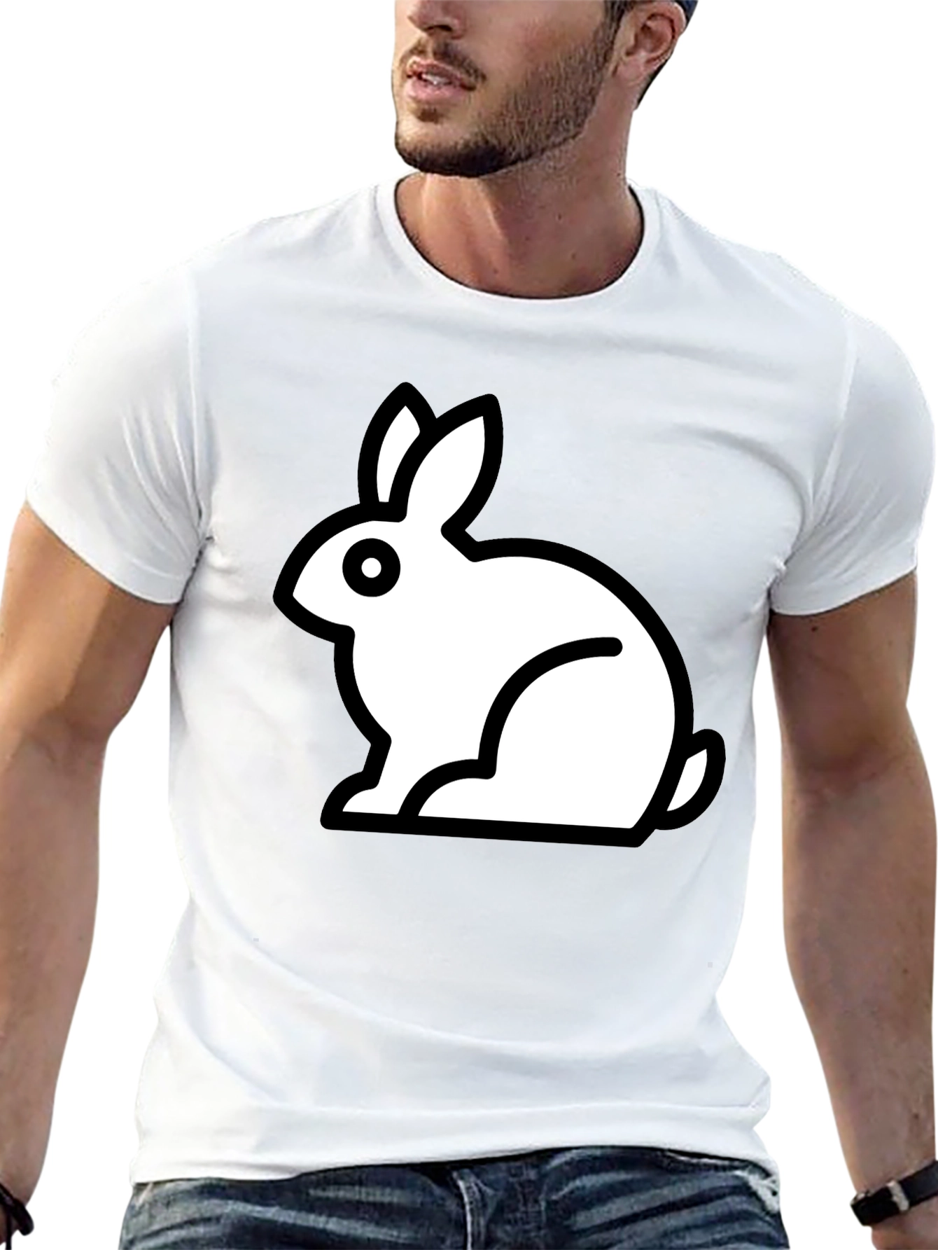 Rabbit Graphic Black T-Shirt