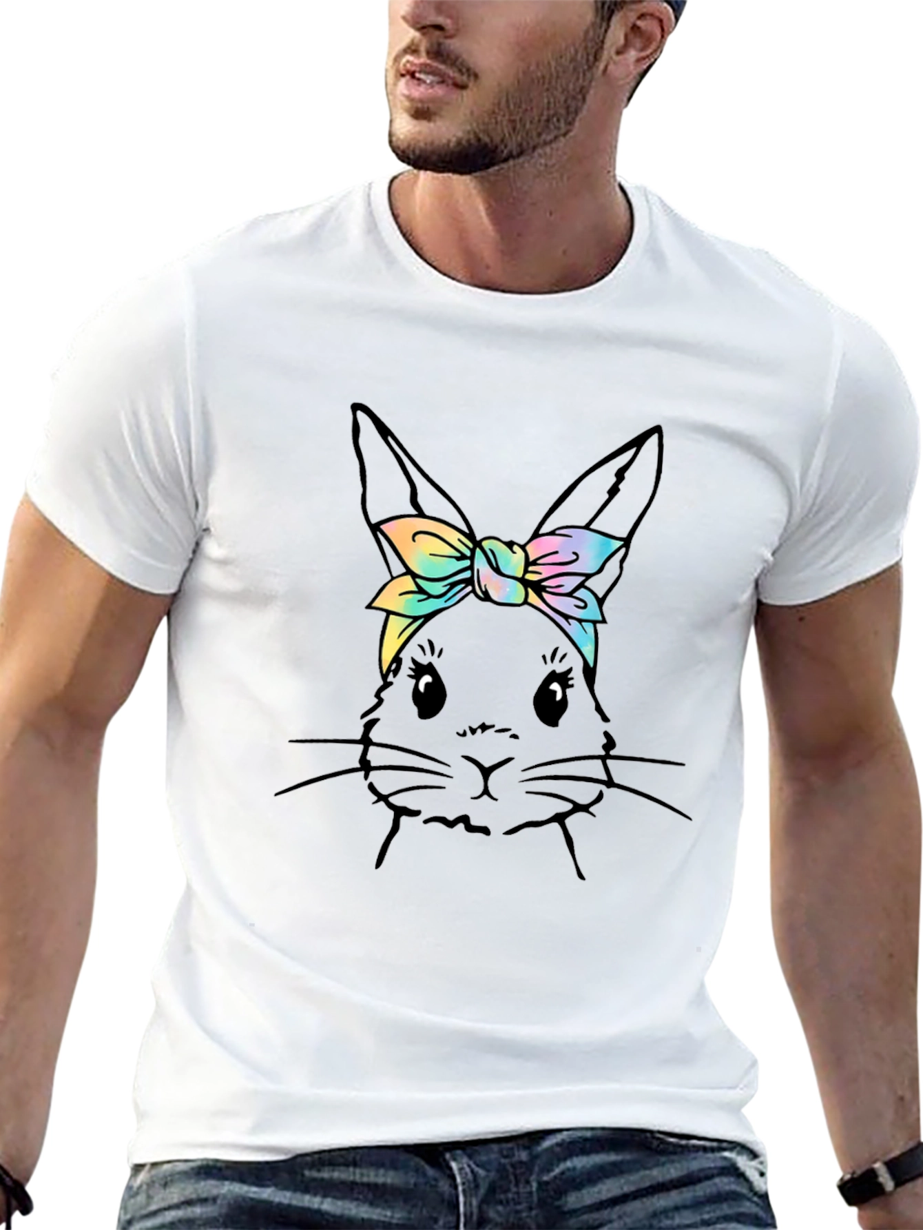 Bunny Tie Dye Headband Graphic Tee
