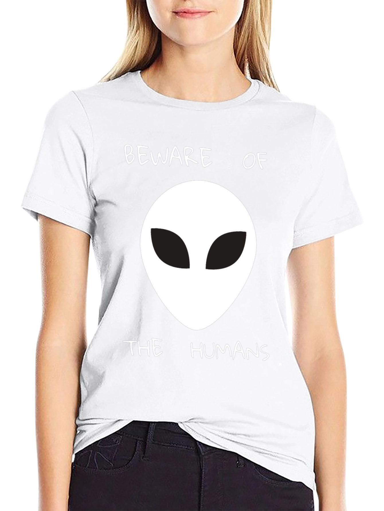 Beware of the Humans Alien Graphic T-Shirt