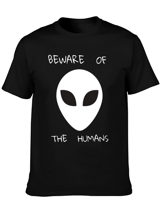 Beware of the Humans Alien Graphic T-Shirt
