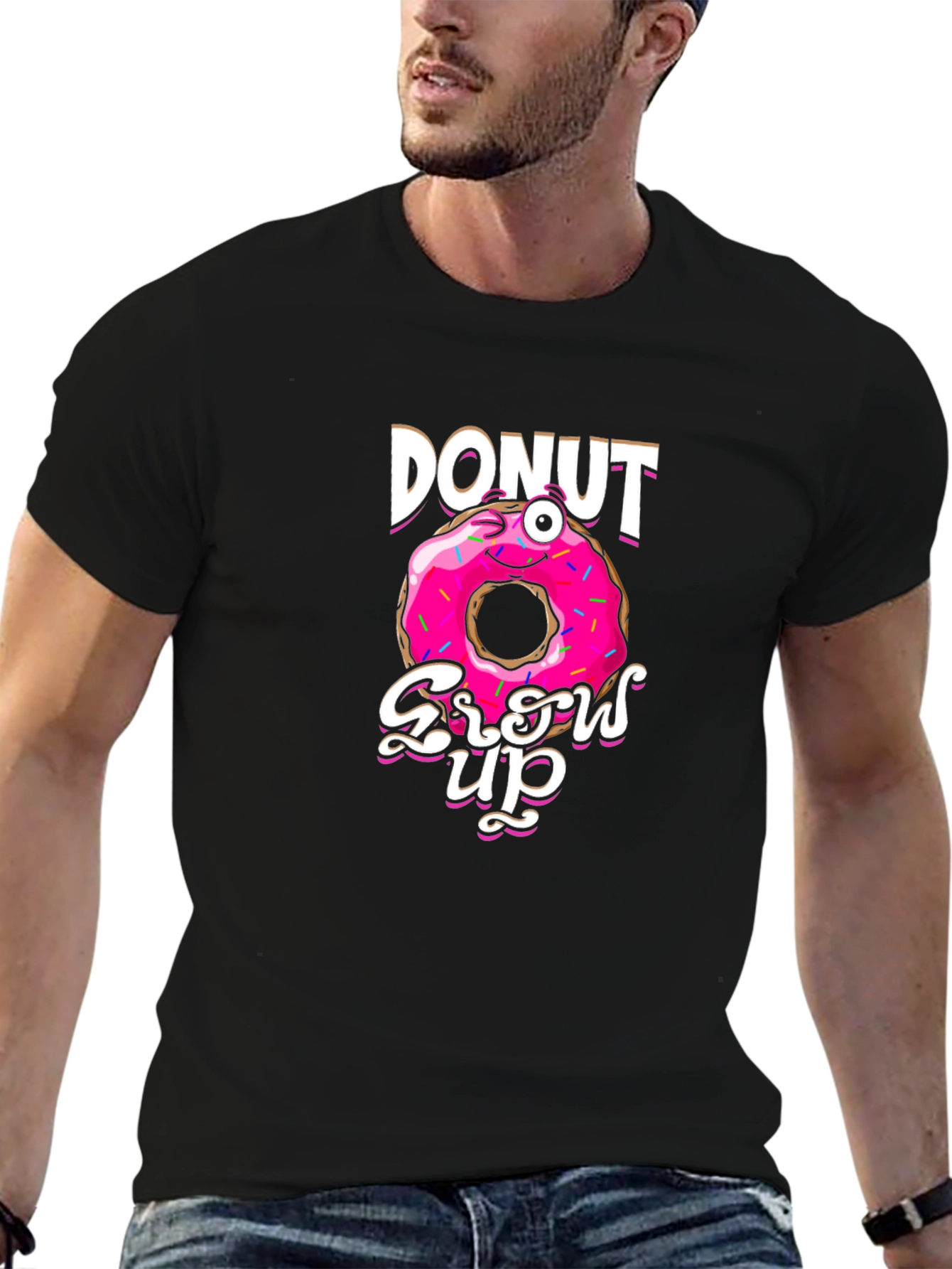 Donut Grow Up Funny Graphic T-Shirt