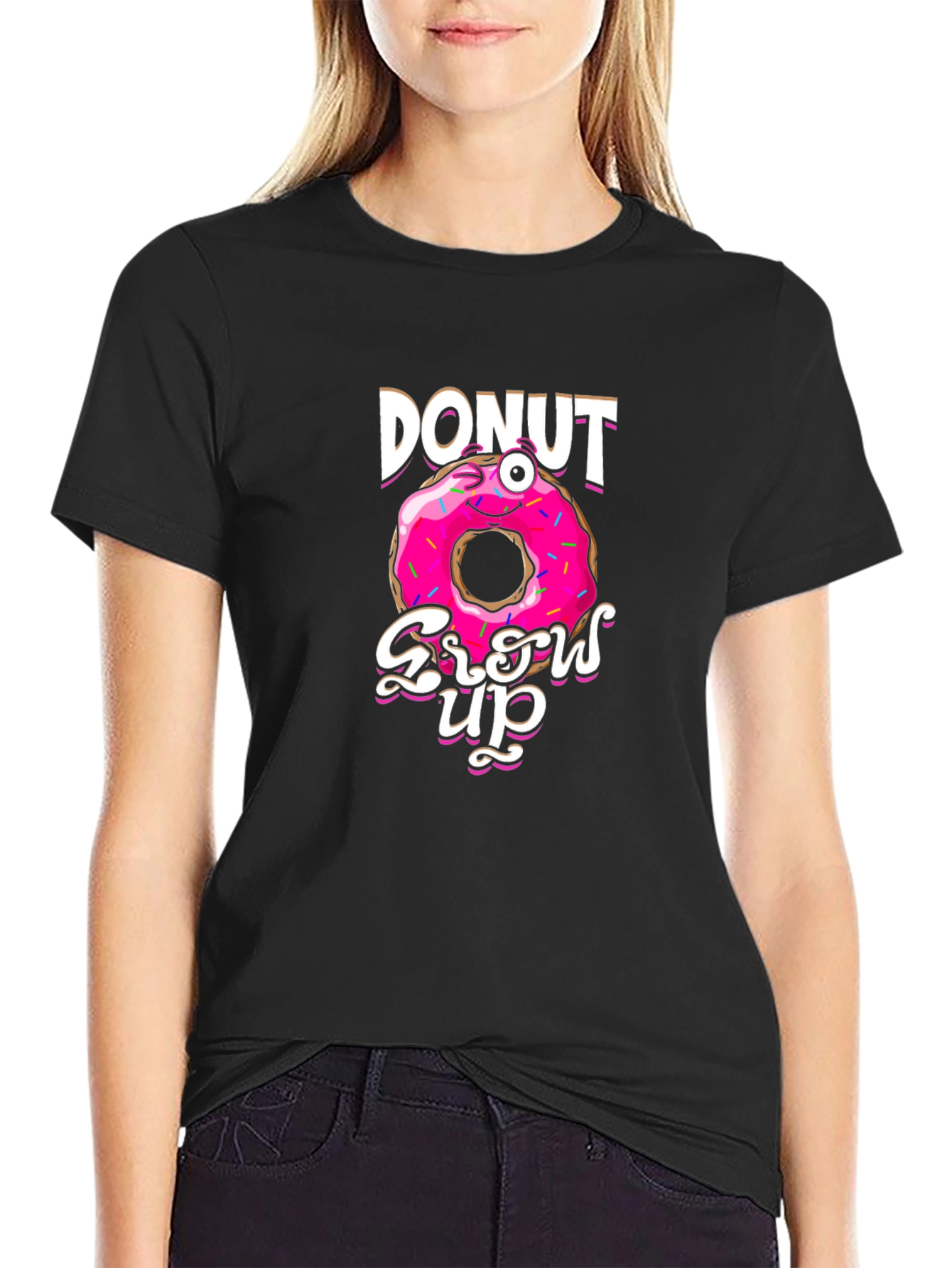 Donut Grow Up Funny Graphic T-Shirt