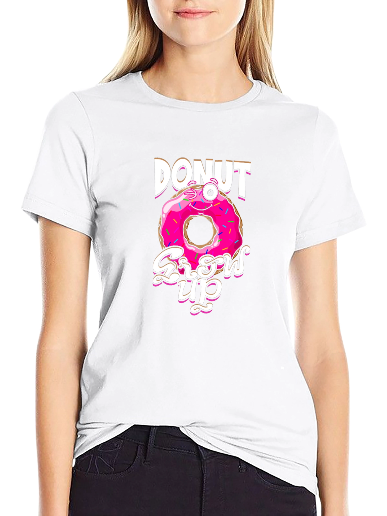 Donut Grow Up Funny Graphic T-Shirt