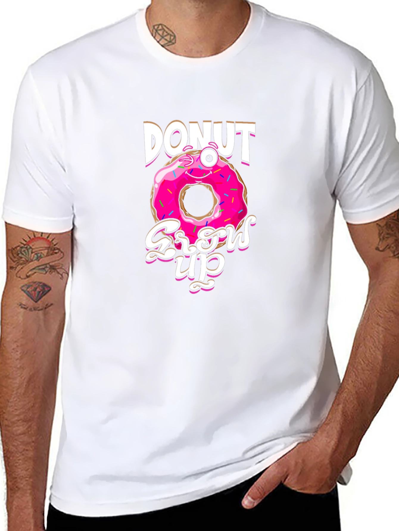Donut Grow Up Funny Graphic T-Shirt